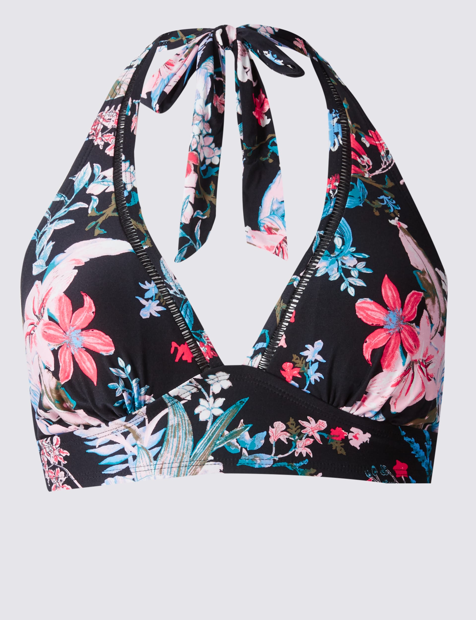 Floral Print Elongated Triangle Bikini Top Image 2 of 5
