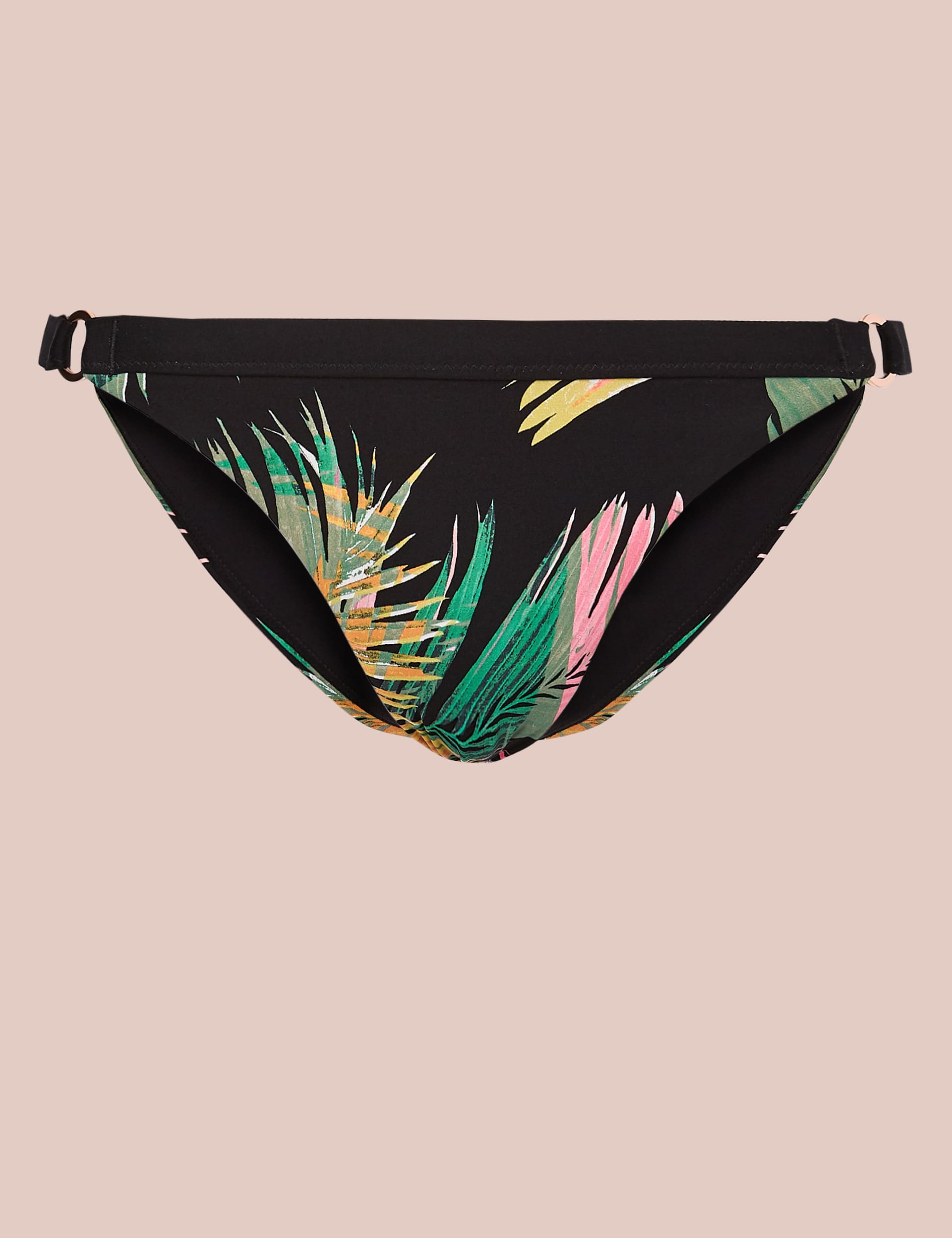 Palm Print Tanga Bikini Bottoms Image 2 of 6