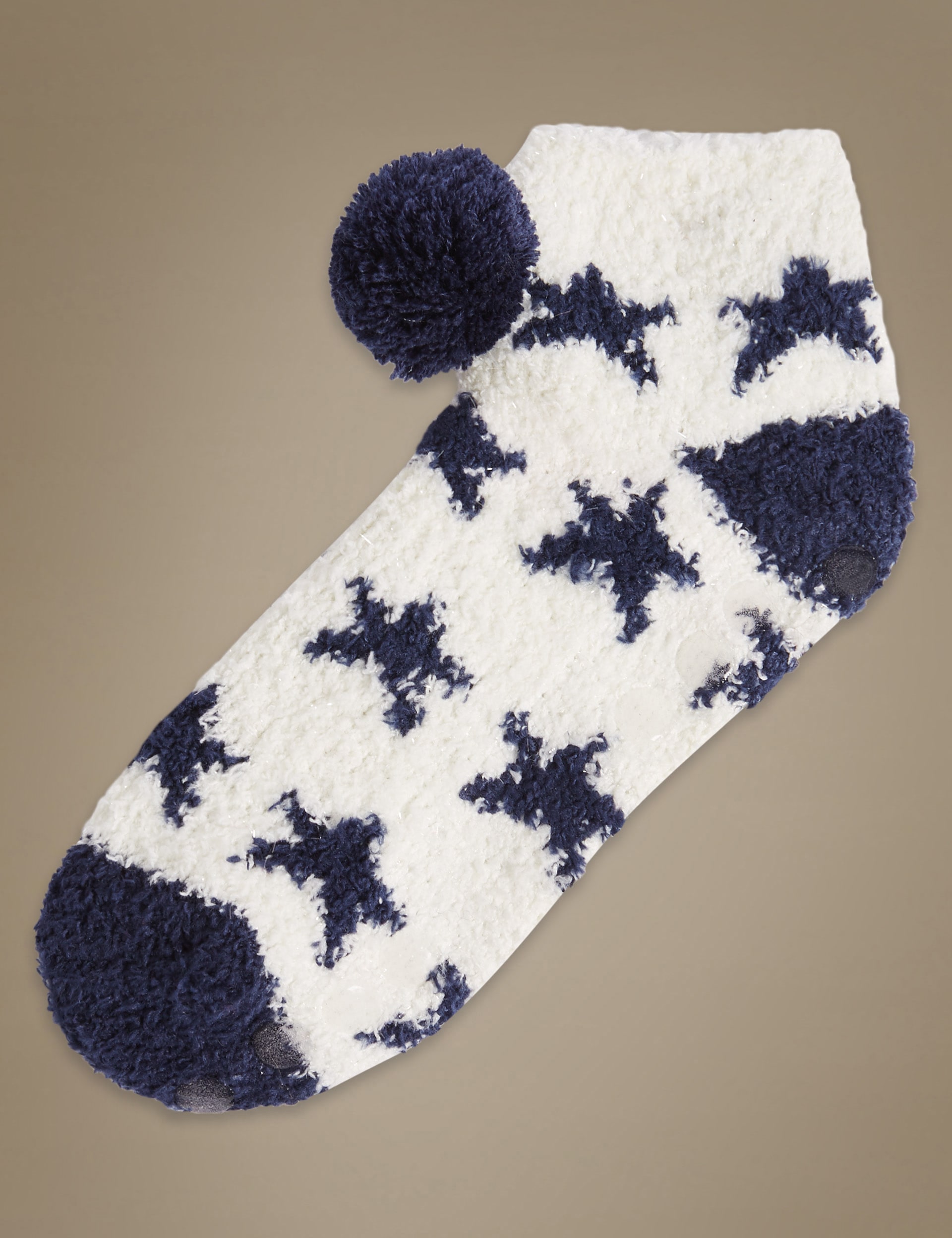 Pom Pom Star Print Slipper Socks Image 2 of 5
