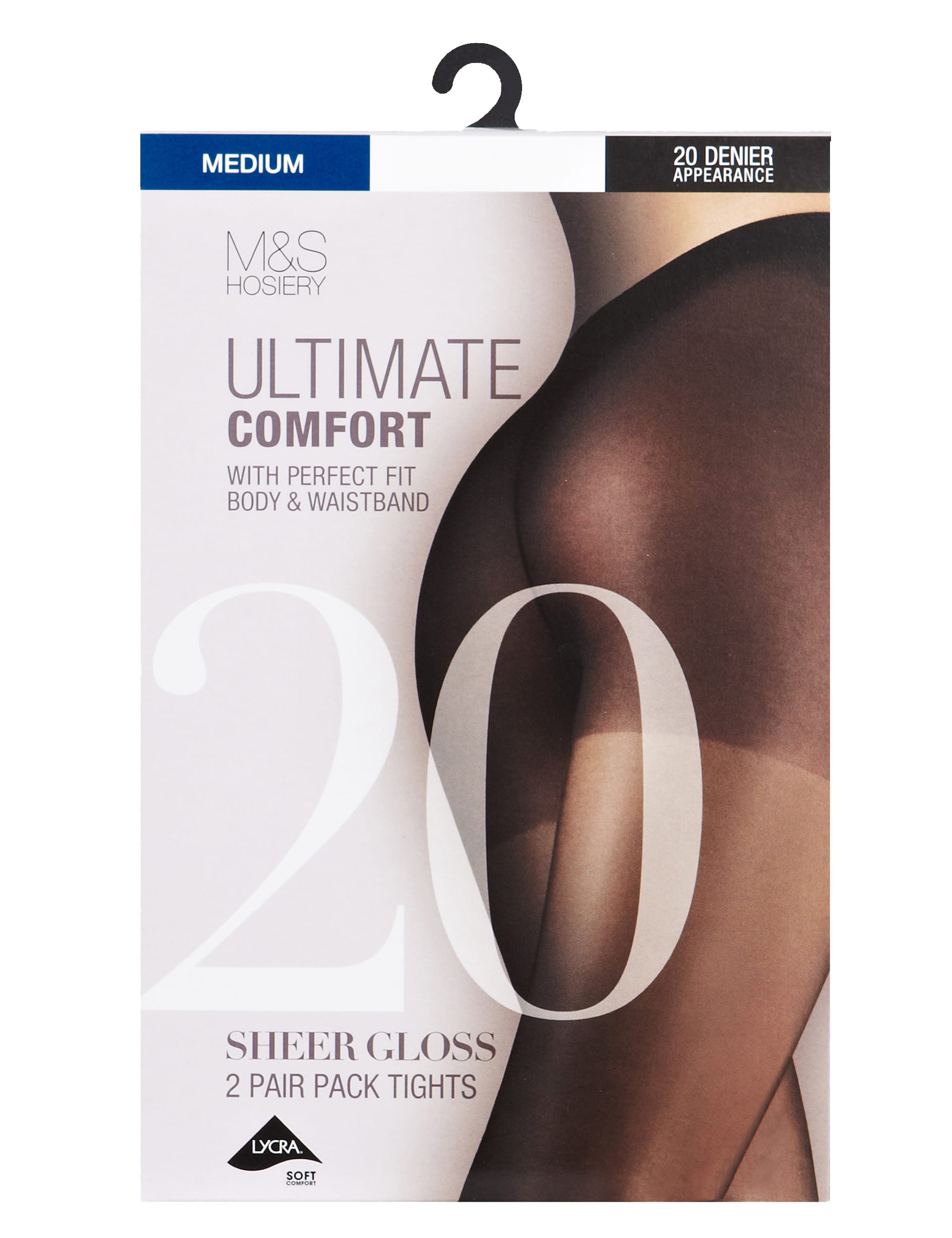 2 Pair Pack 20 Denier Ultimate Comfort Gloss Tights M S Collection M S