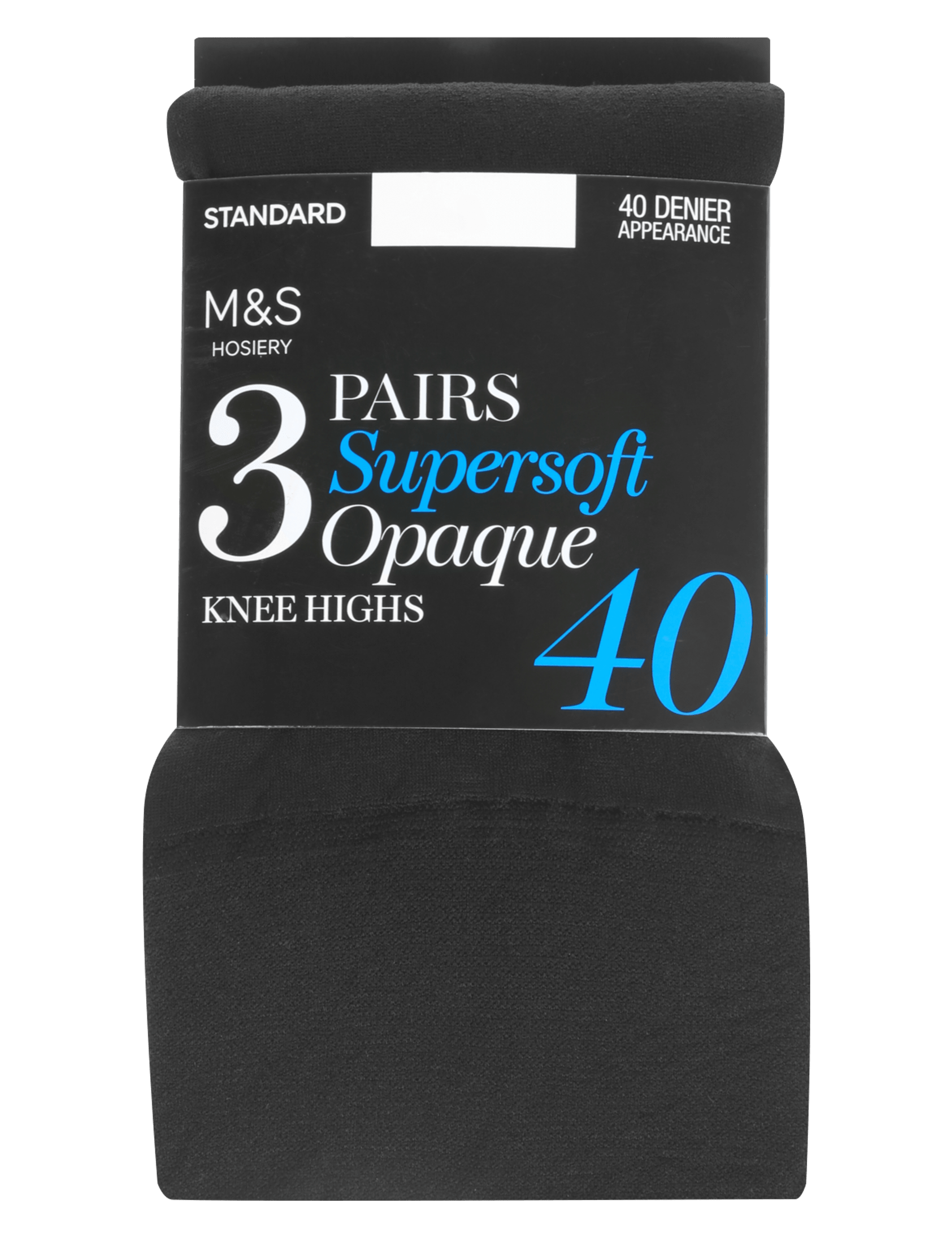 3 Pair Pack 40 Denier Opaque Knee Highs Super Soft Image 2 of 3