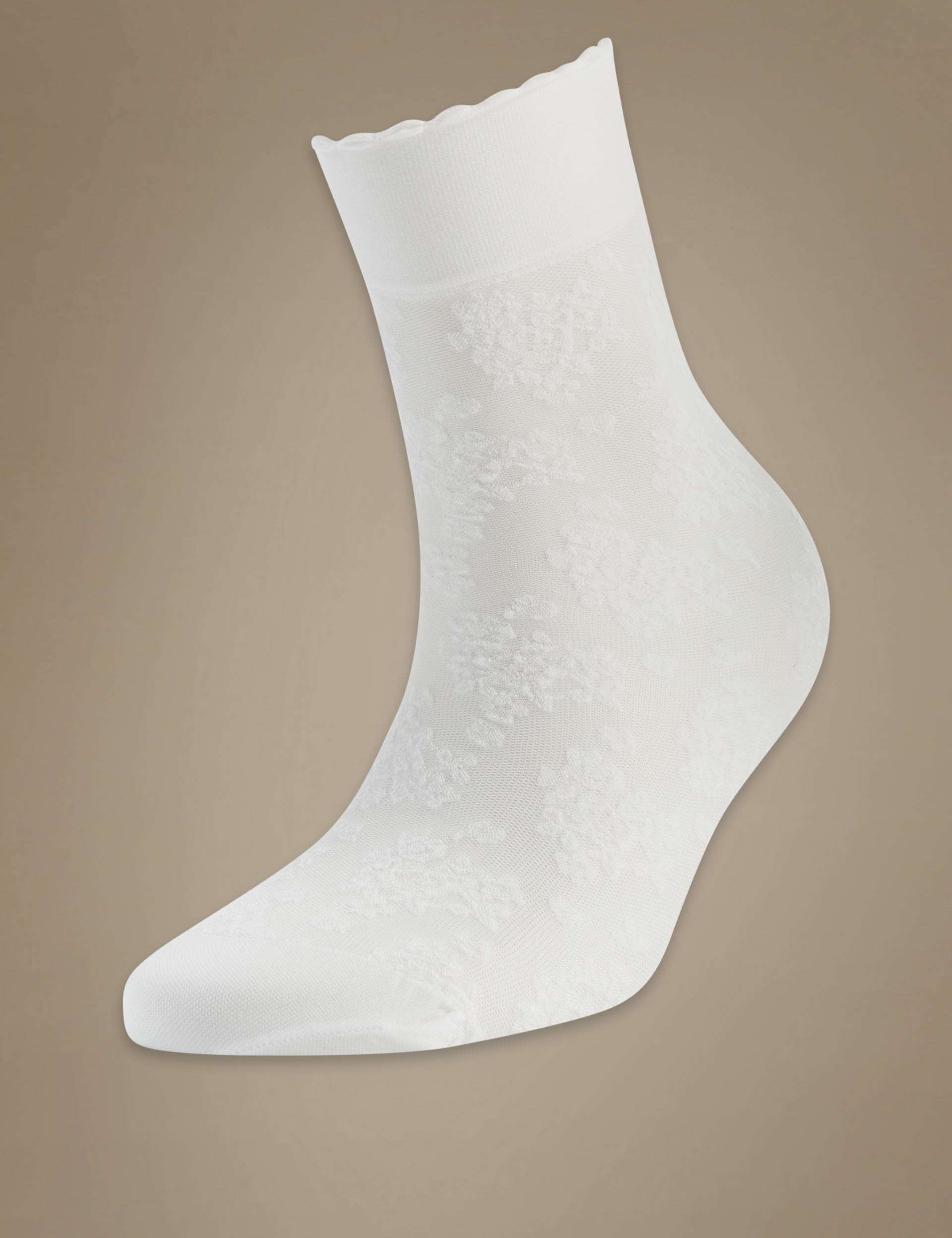 Fashion Street Sheer Floral Anklet Socks Image 1 of 2