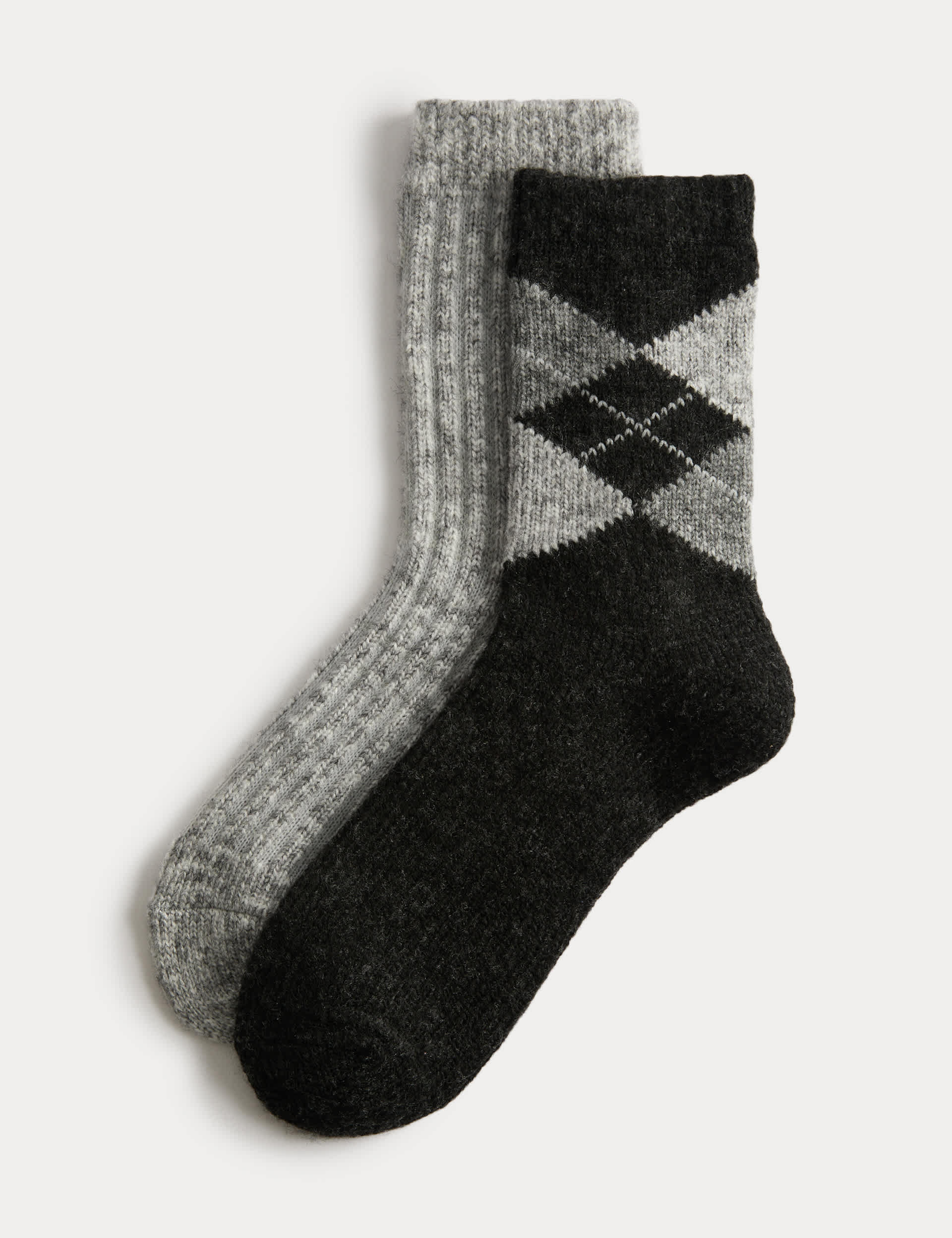 2pk Thermal Argyle Ankle High Socks