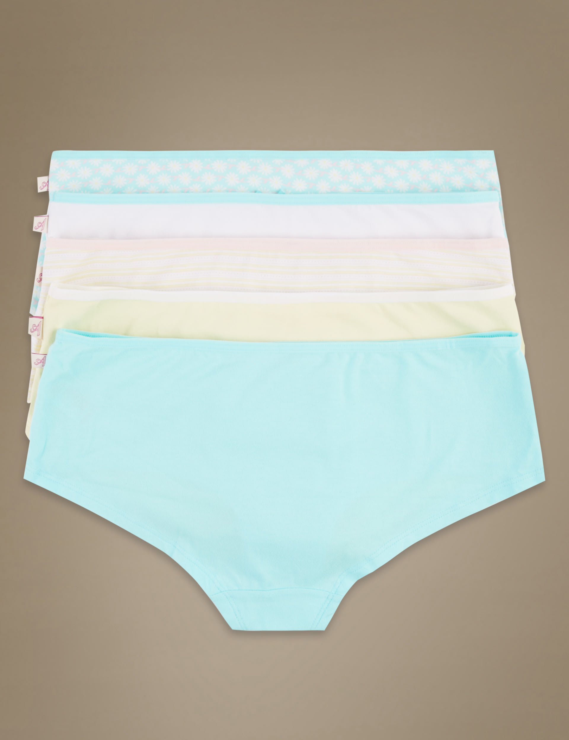5 pack Cotton Lycra Low Rise shorts Image 2 of 4