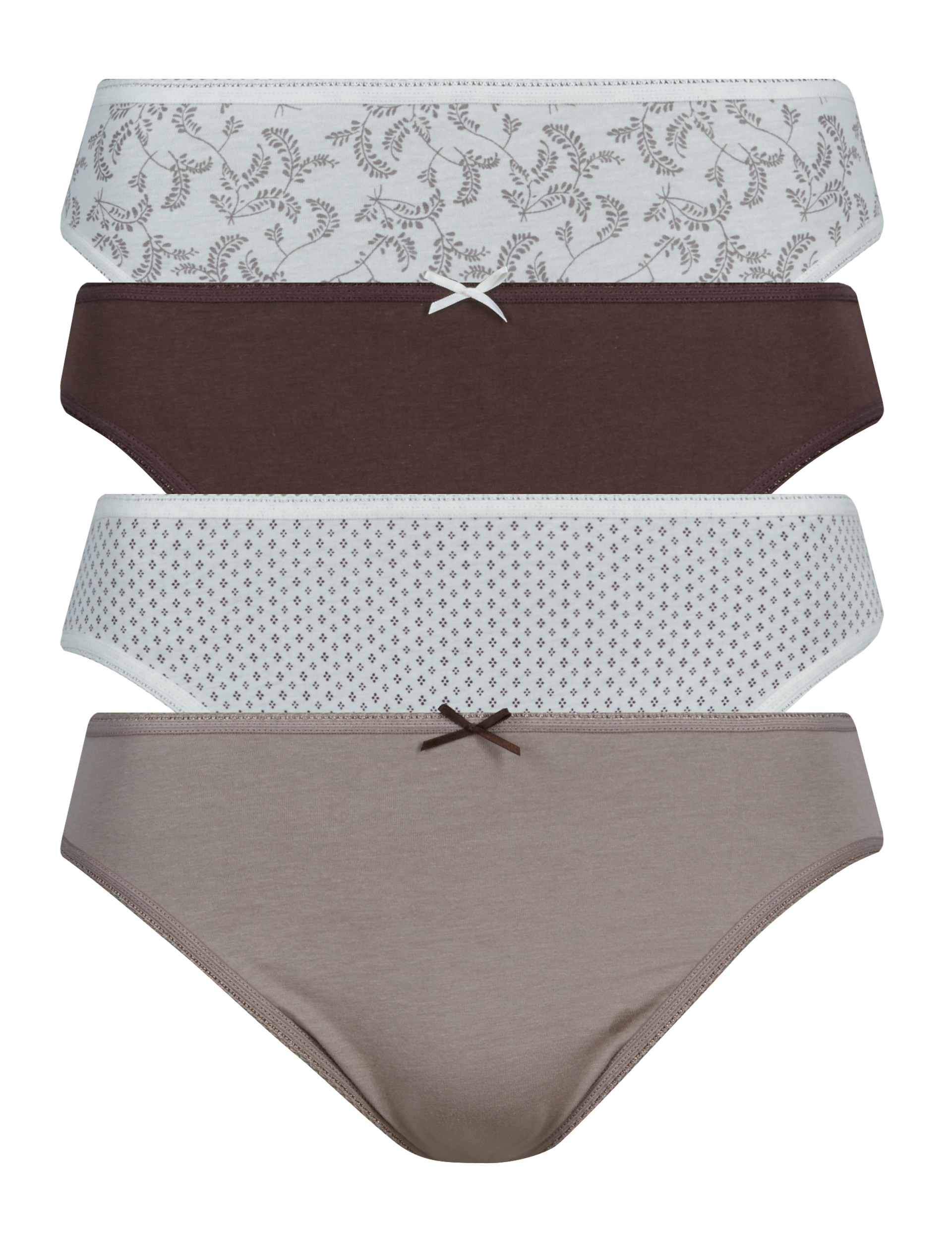 4 Pack Pure Cotton Assorted High Leg Knickers Image 2 of 5