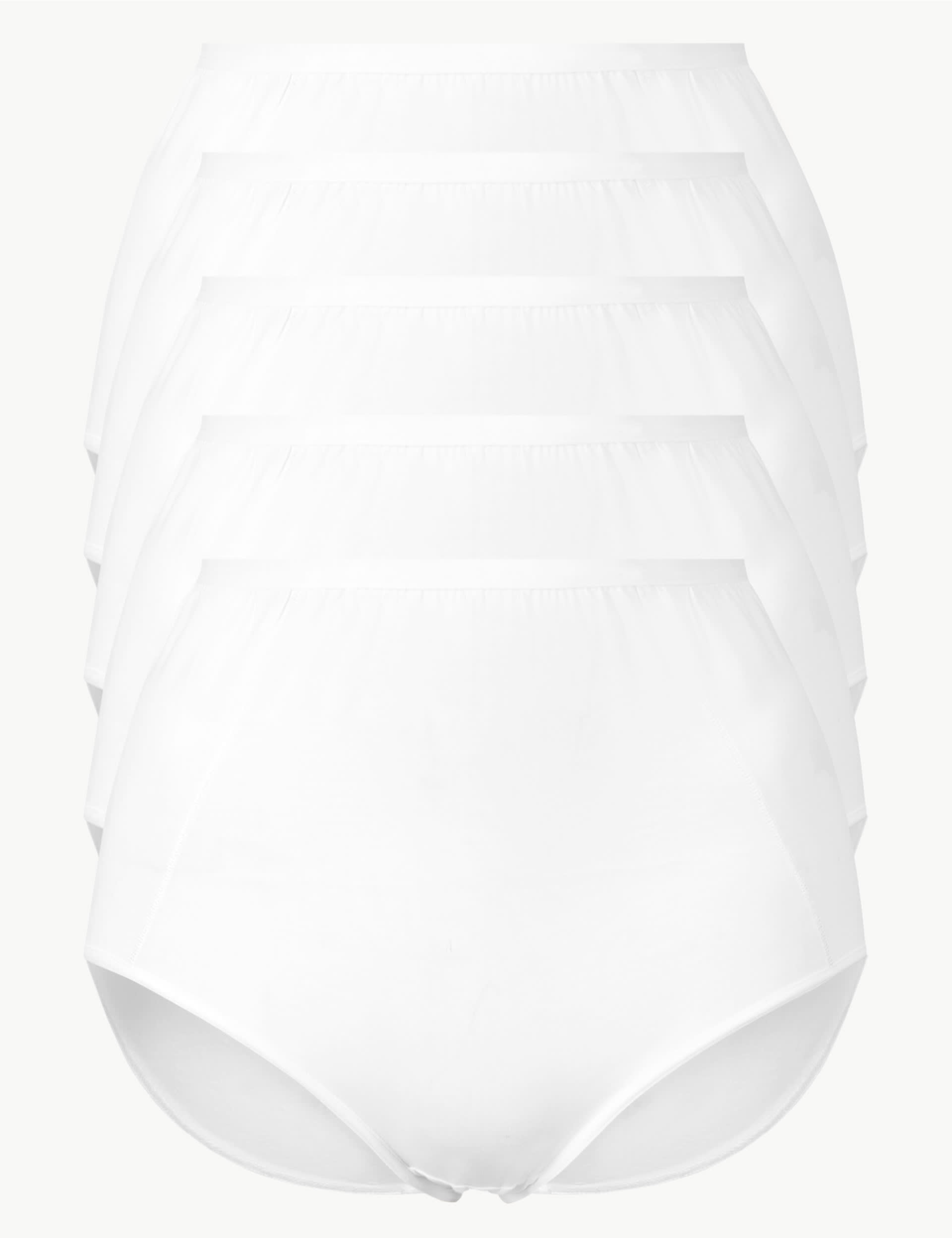 5 Pack Pure Cotton No VPL Full Briefs | M&S Collection | M&S IE