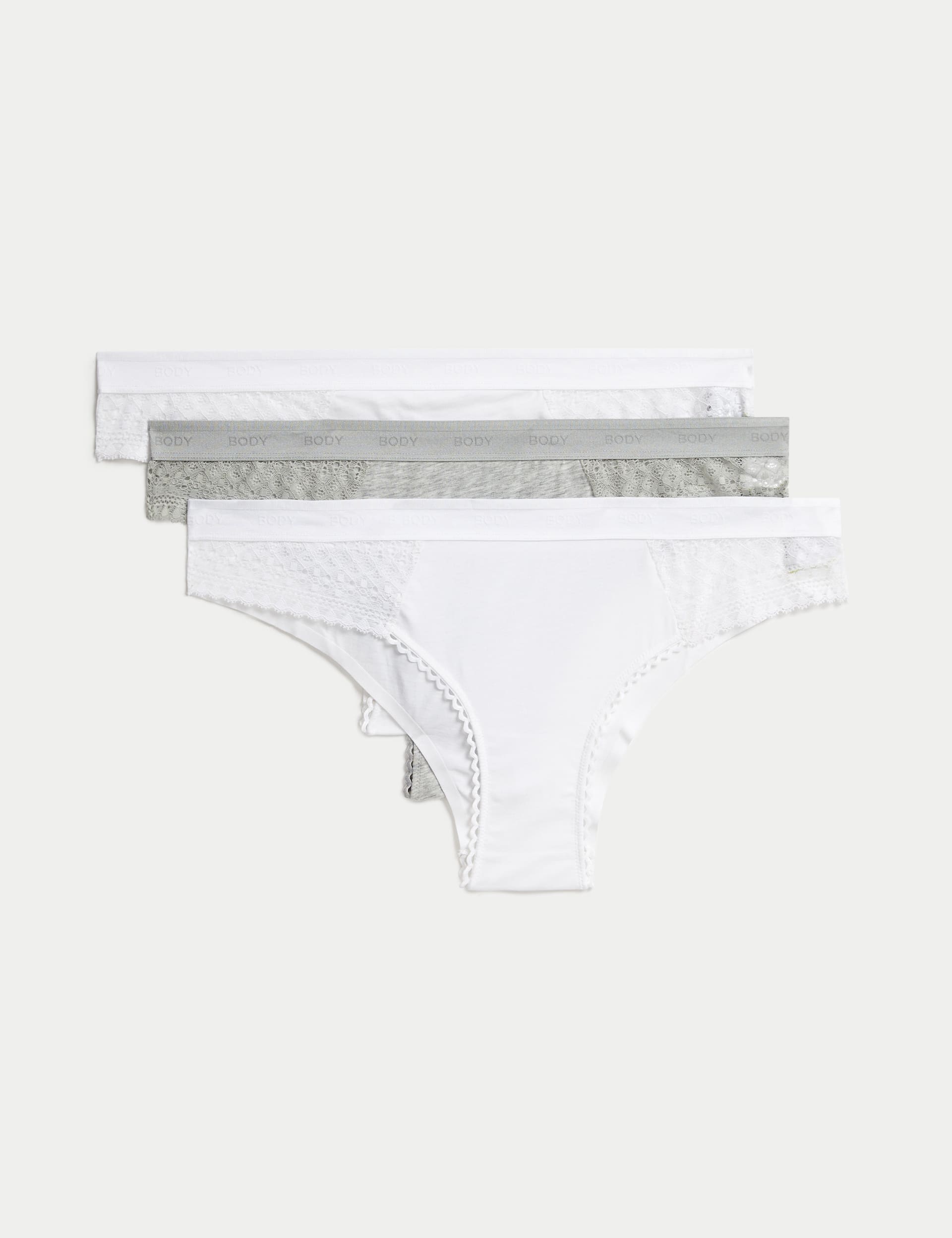 3pk Cotton Brazilian Knickers