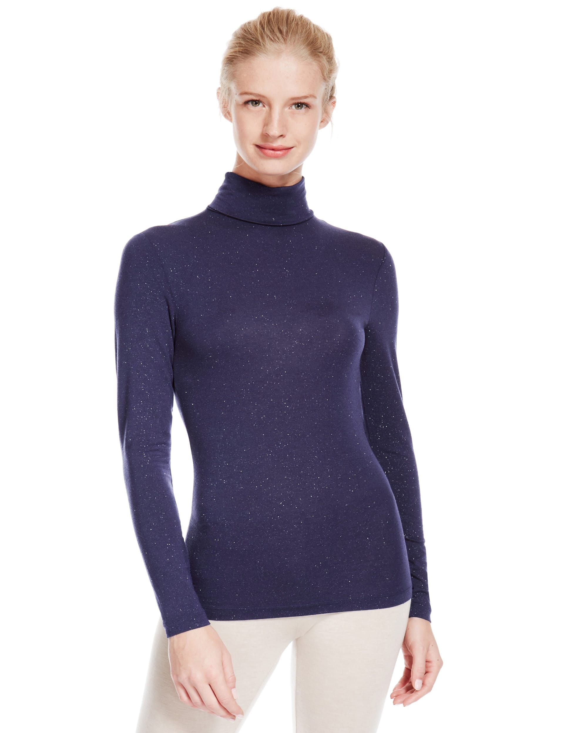 Heatgen Sparkle Polo Neck Thermal Top M S Collection M S