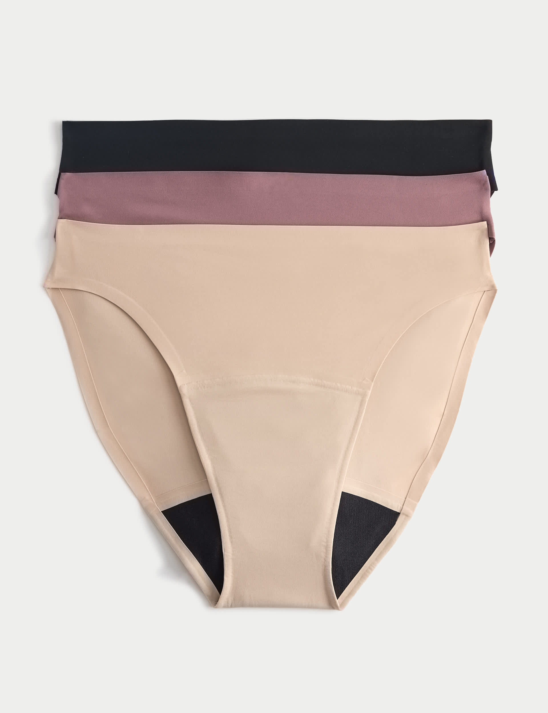 3 Pack Heavy Absorbency No VPL Period High Leg Knickers by M&S