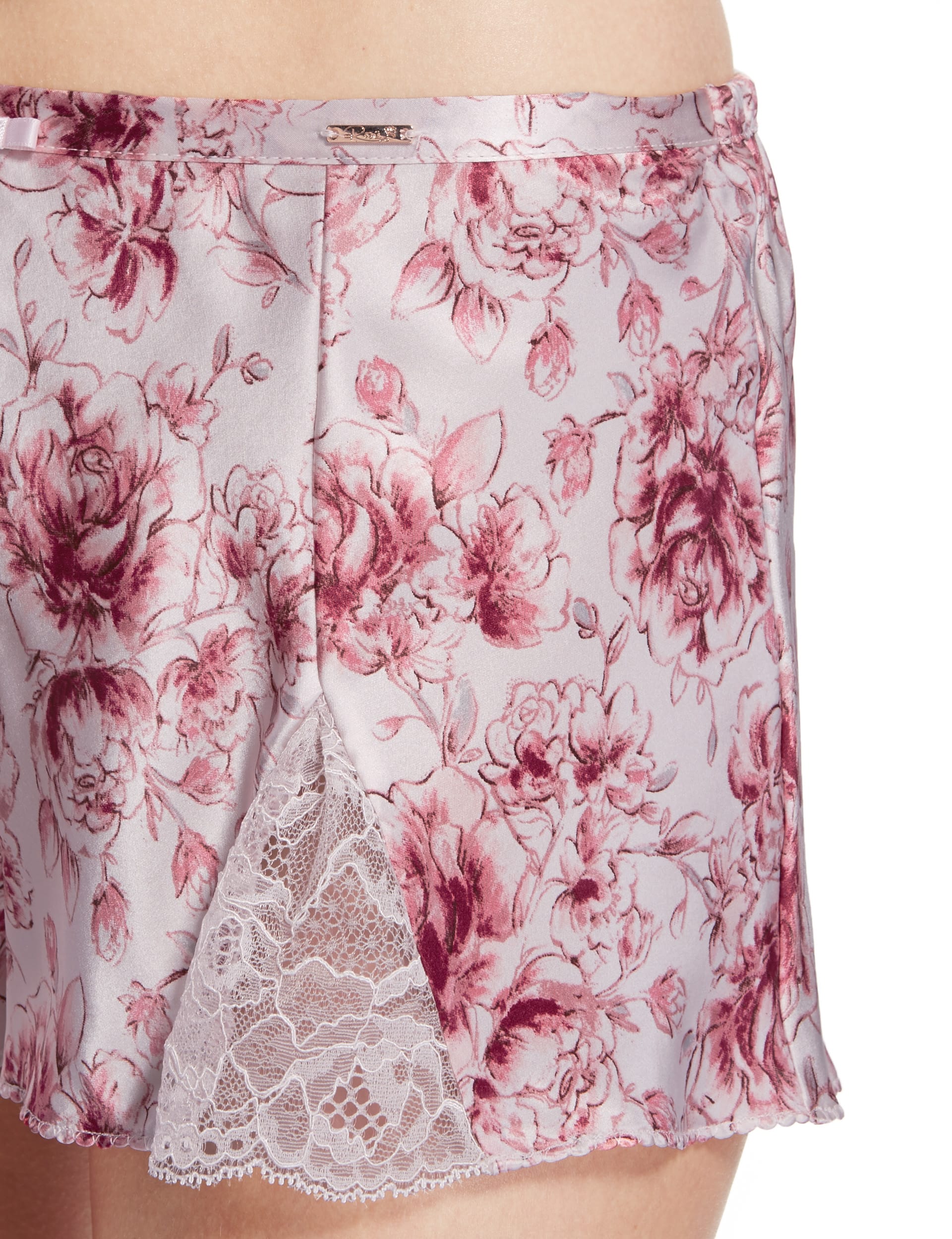 Silk French Knickers with French Designed Rose Lace Image 2 of 5