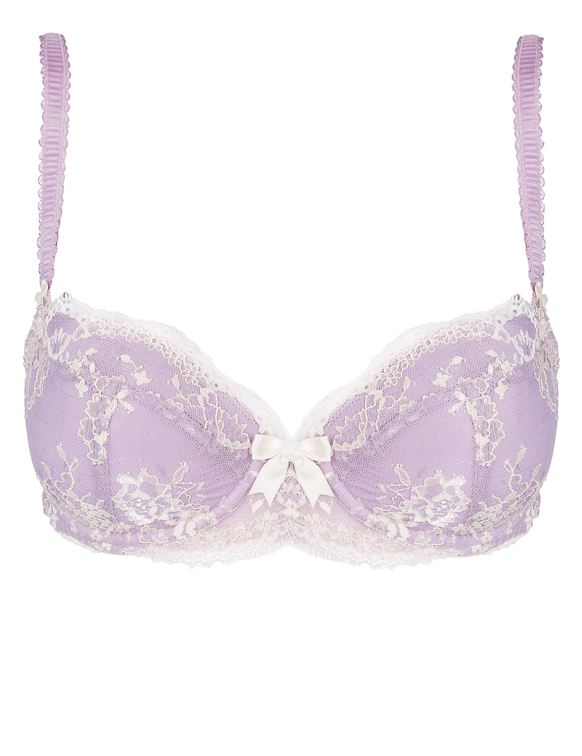 Floral Lace Cross-Dye Padded Balcony B-DD Bra | Limited
