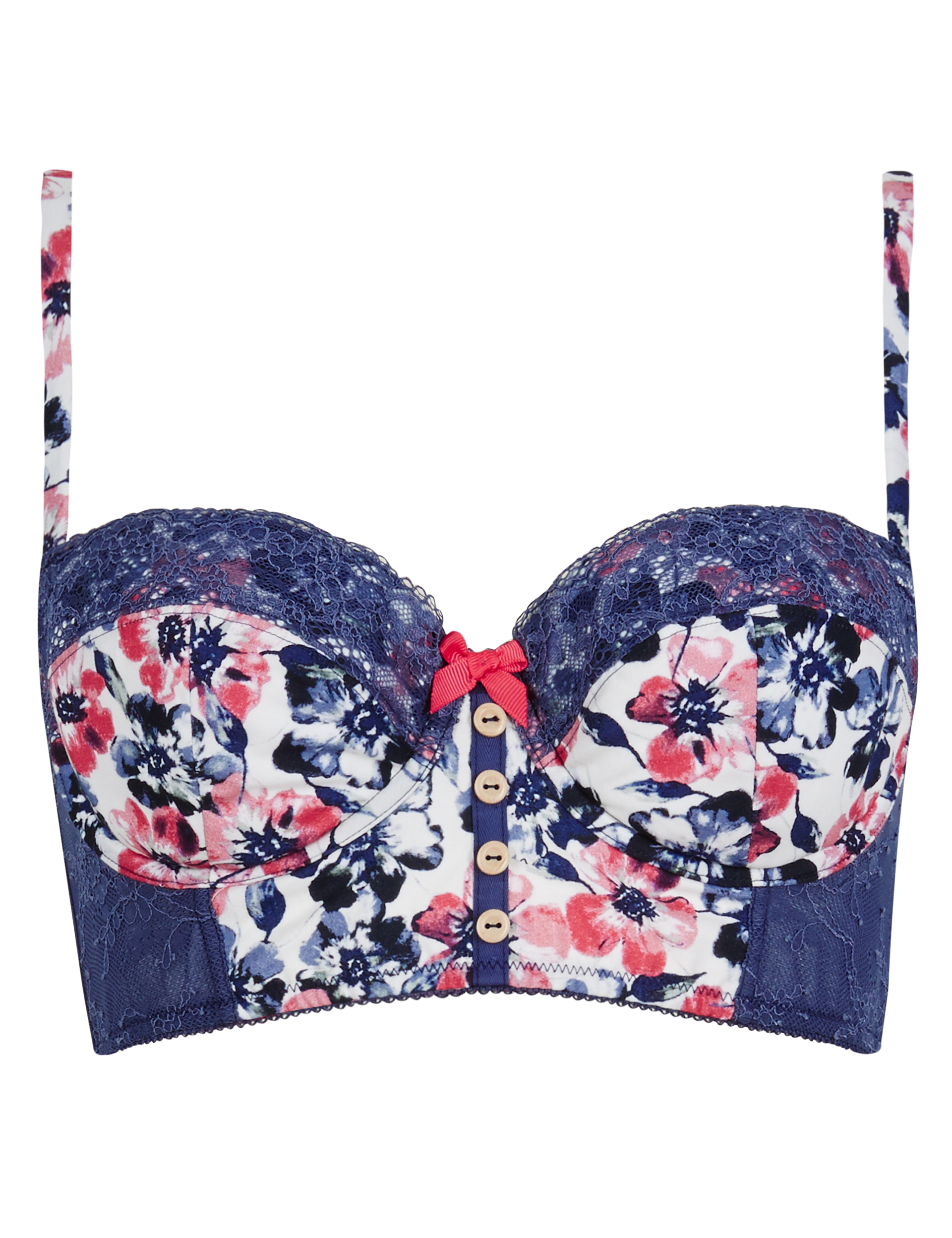Floral Padded Longline Balcony Bra A-E Image 2 of 3
