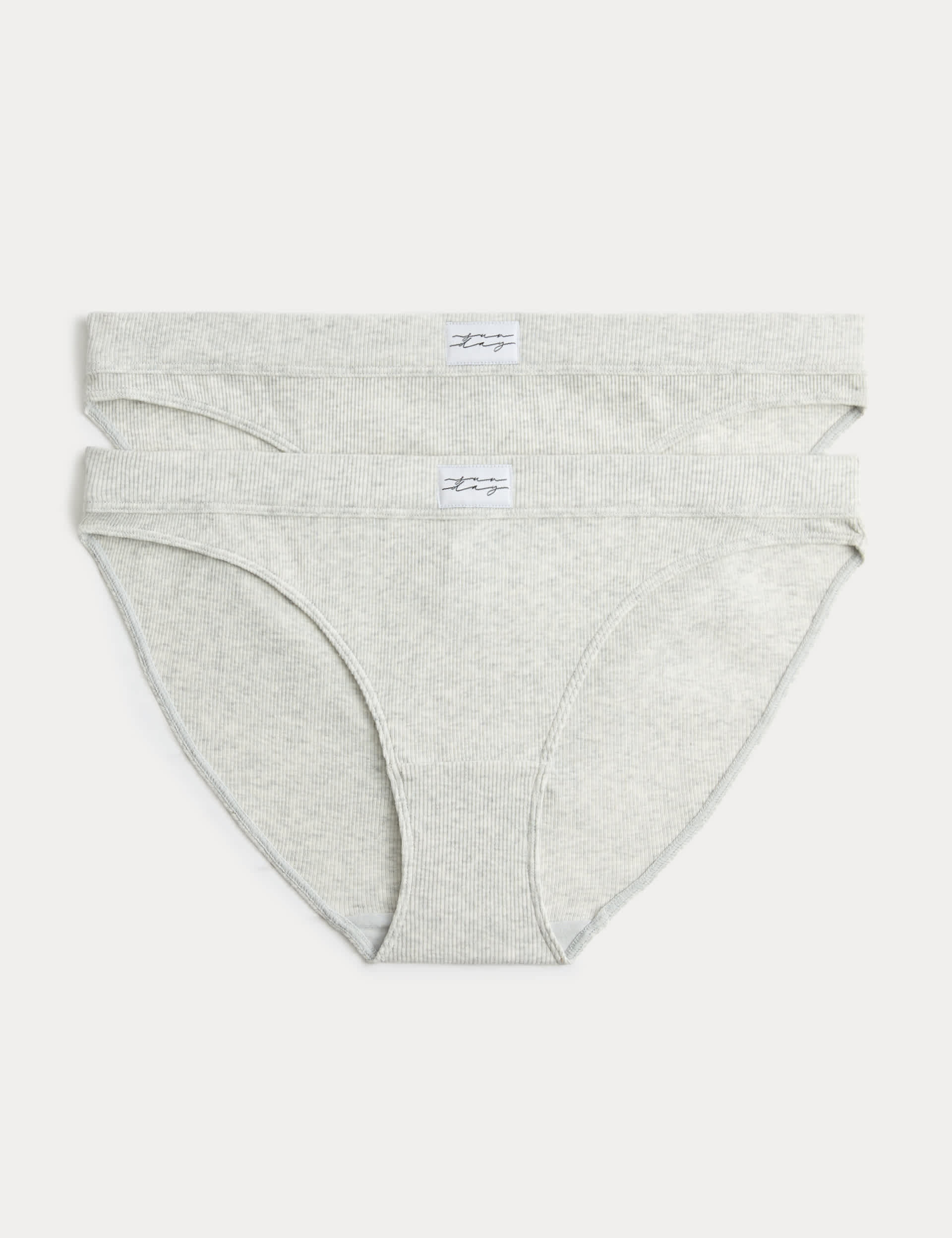 2 Pack Juni Cotton Rib Bikini Knickers | B by Boutique | M&S