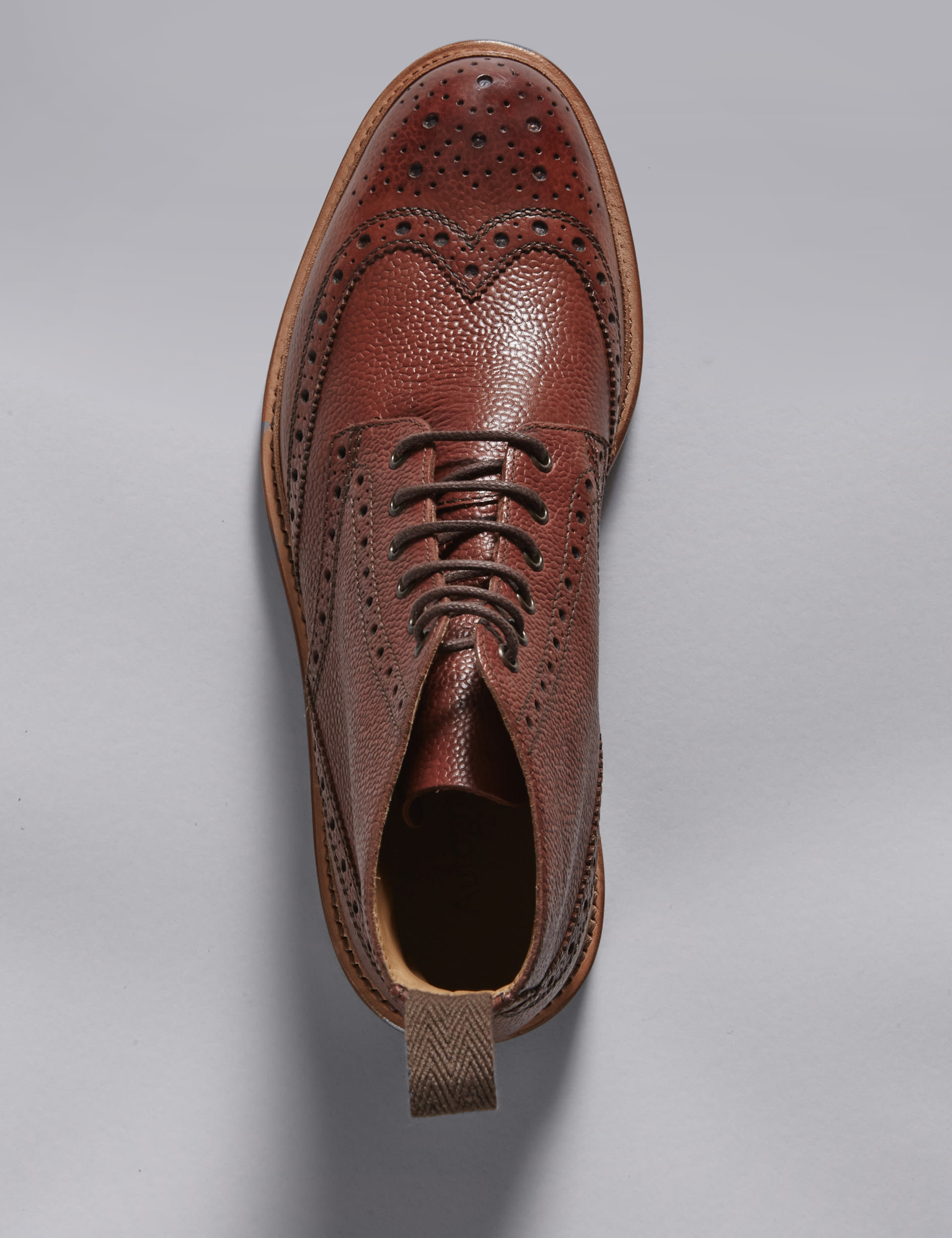 Leather Lace Up Brogue Boots Image 2 of 5