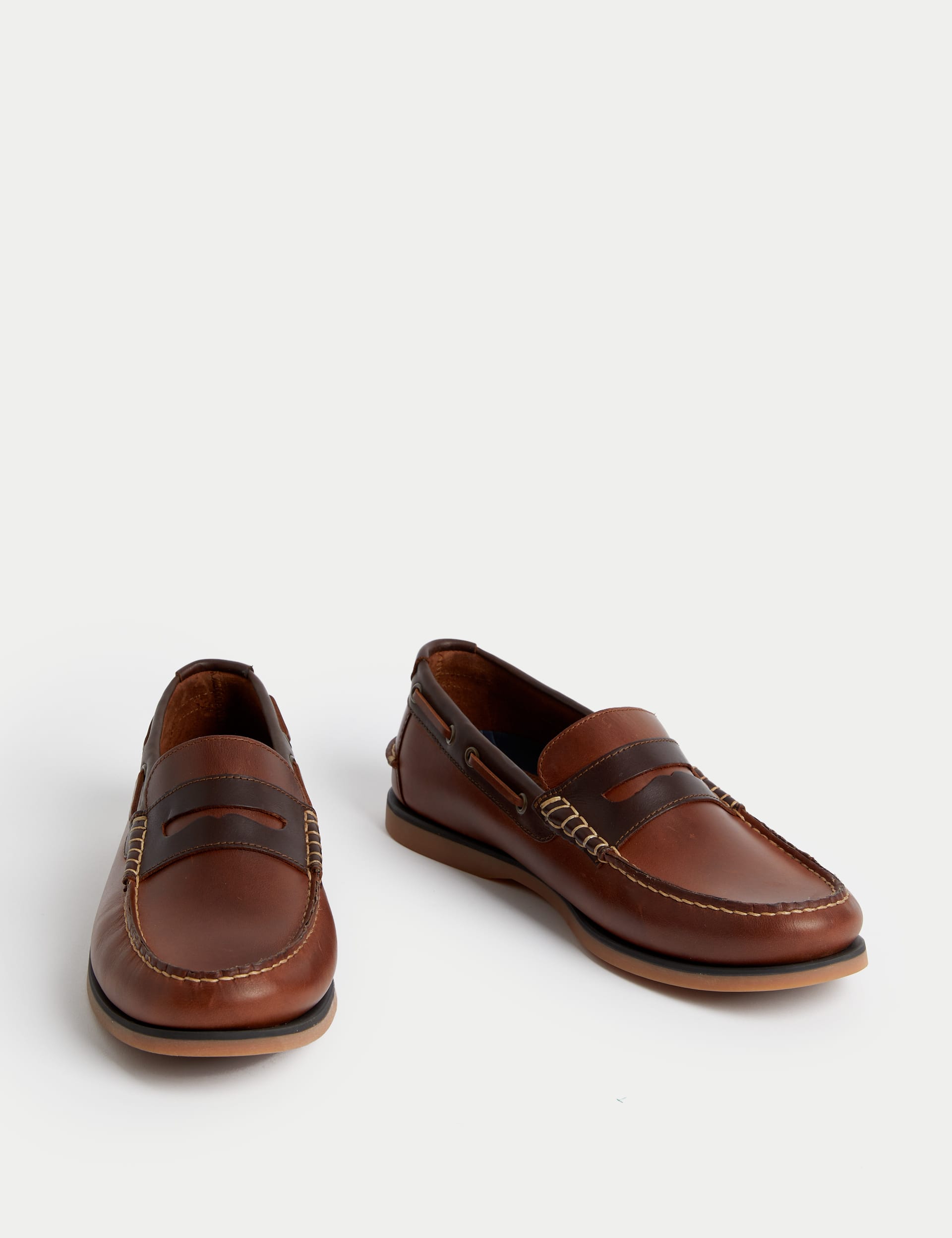 Leather Slip On Deck Shoes