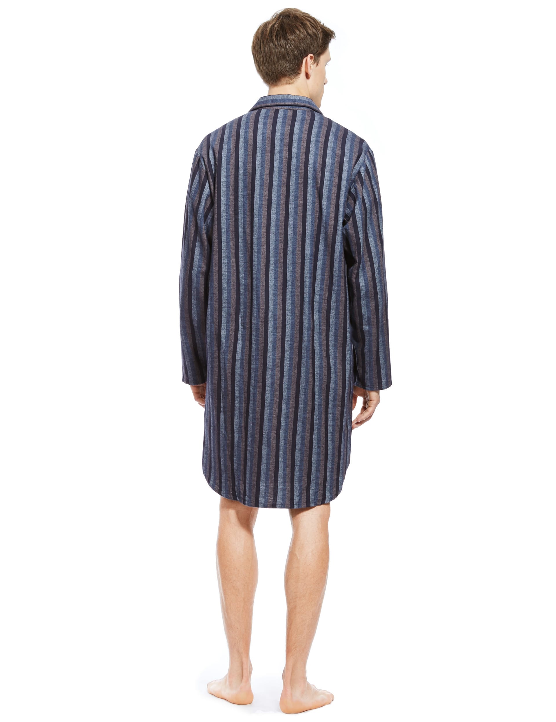 Brushed Cotton Thermal Striped Nightshirt Image 2 of 3