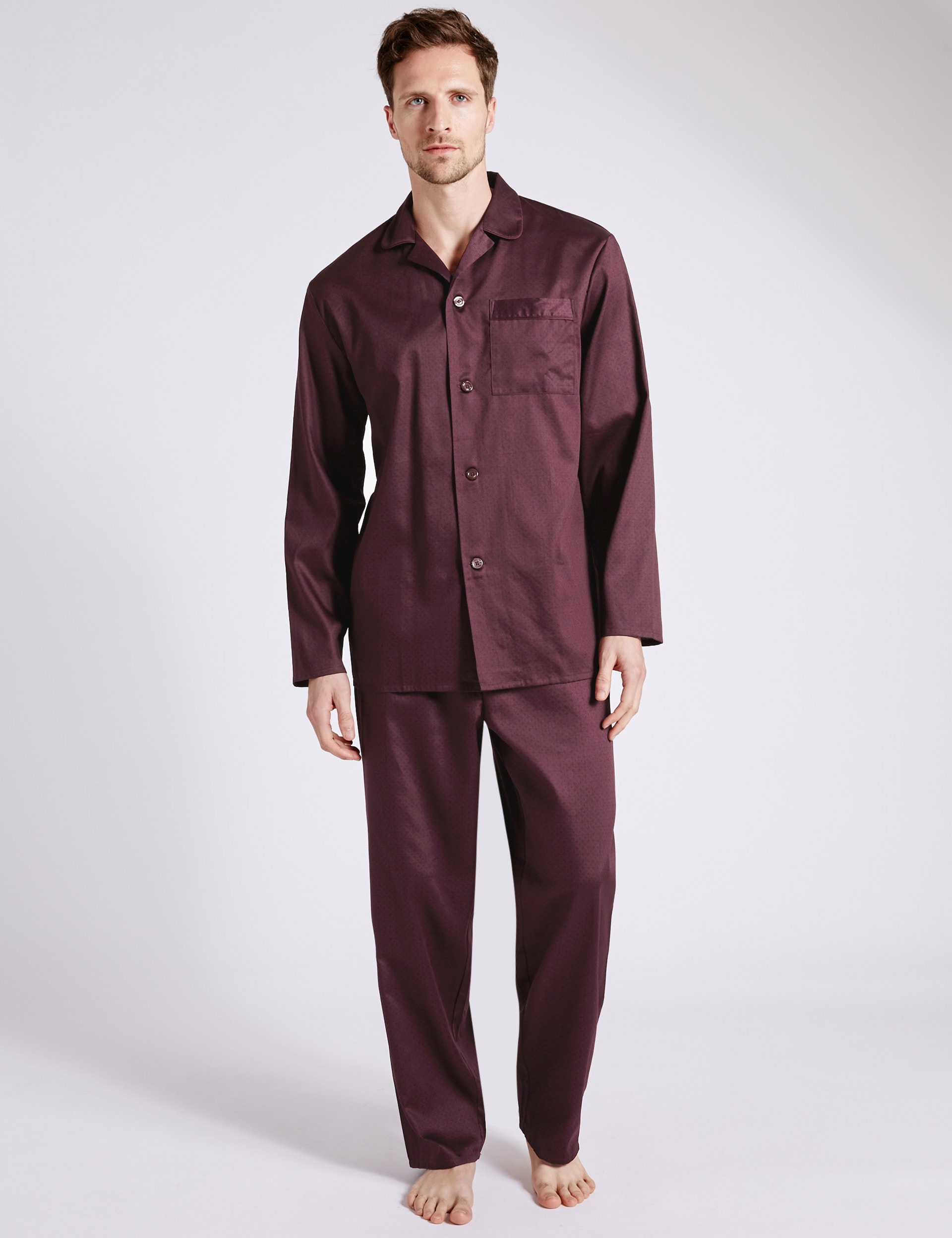 Pure Cotton Geometric Print Pyjamas Image 2 of 6
