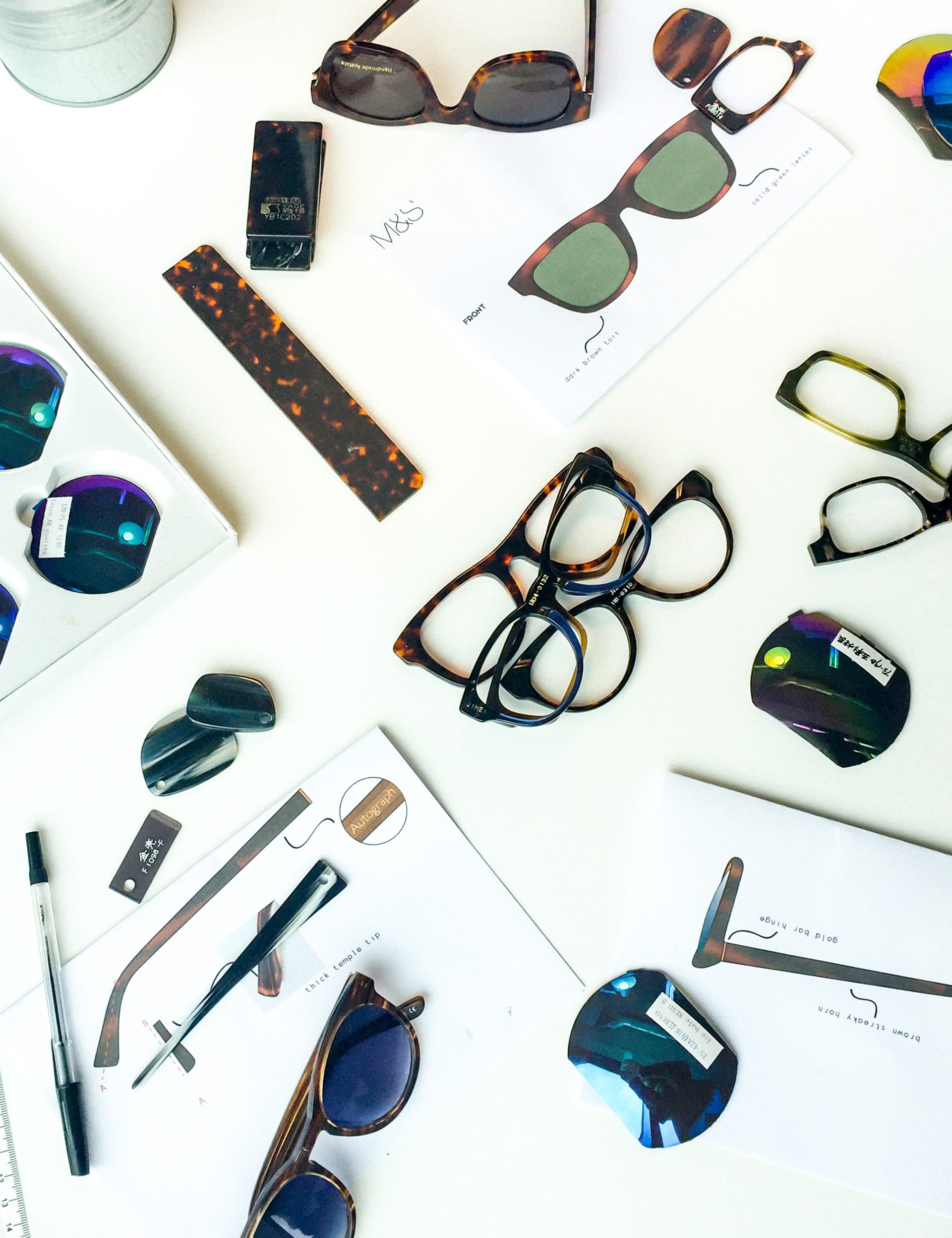Handmade Preppy Round Acetate Sunglasses Image 2 of 3