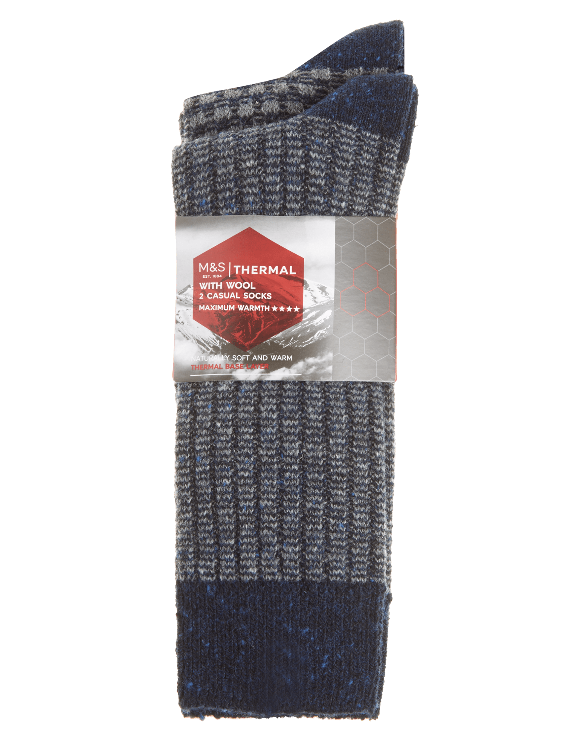 2 Pairs of Thermal Texture Design Socks Image 2 of 3