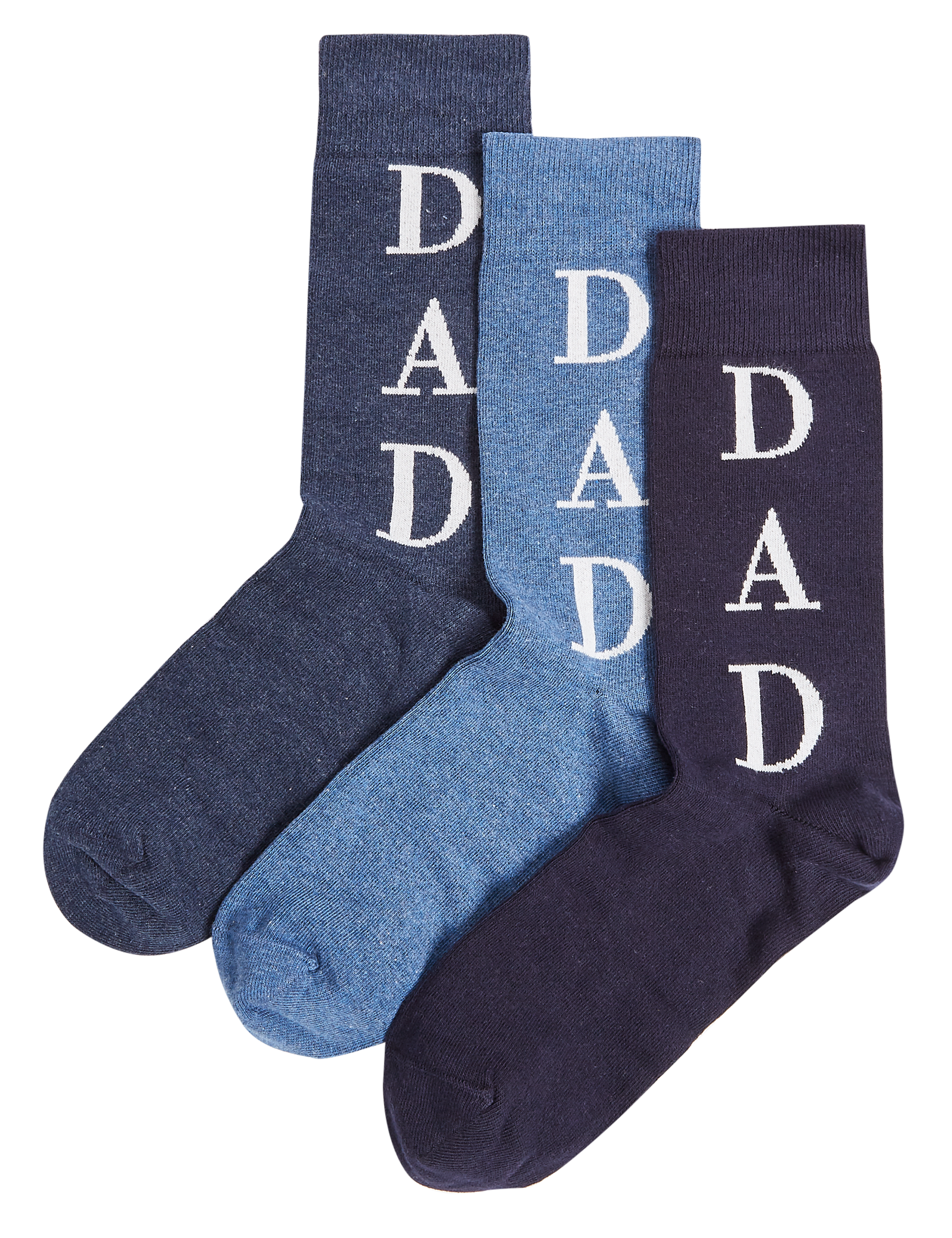 3 Pack Dad Design Cotton Rich Socks Image 2 of 3