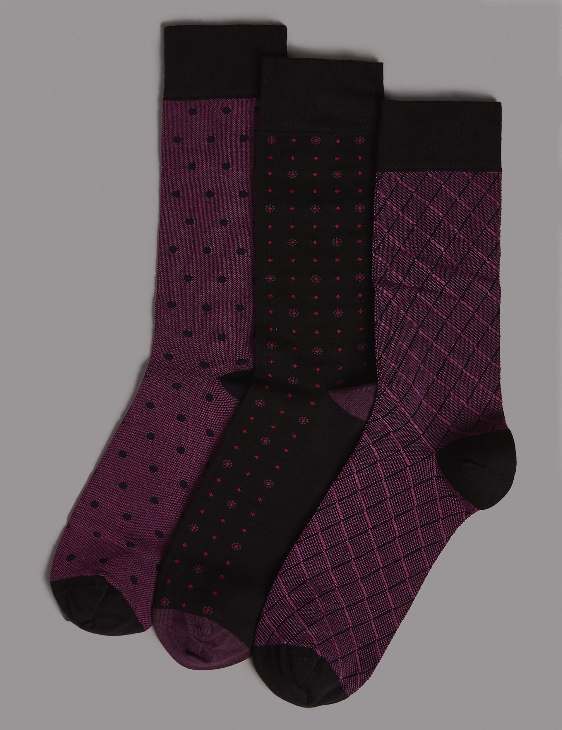 3pk Assorted Socks | Autograph | M&S