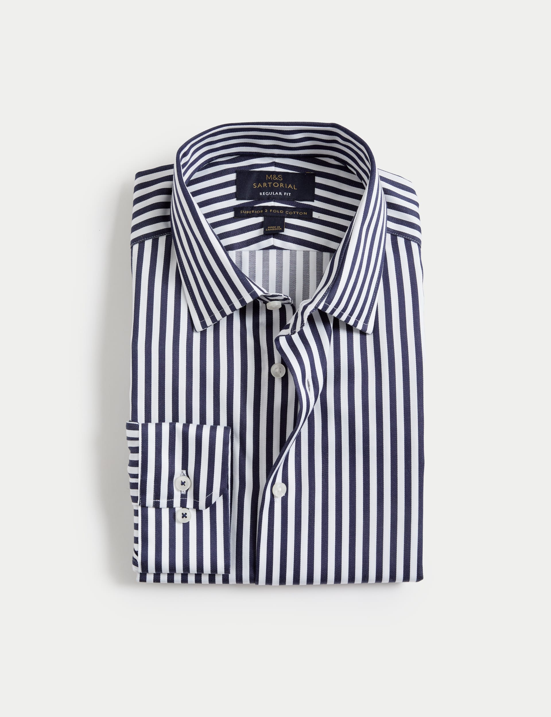 Regular Fit Luxury Cotton Bold Stripe Shirt