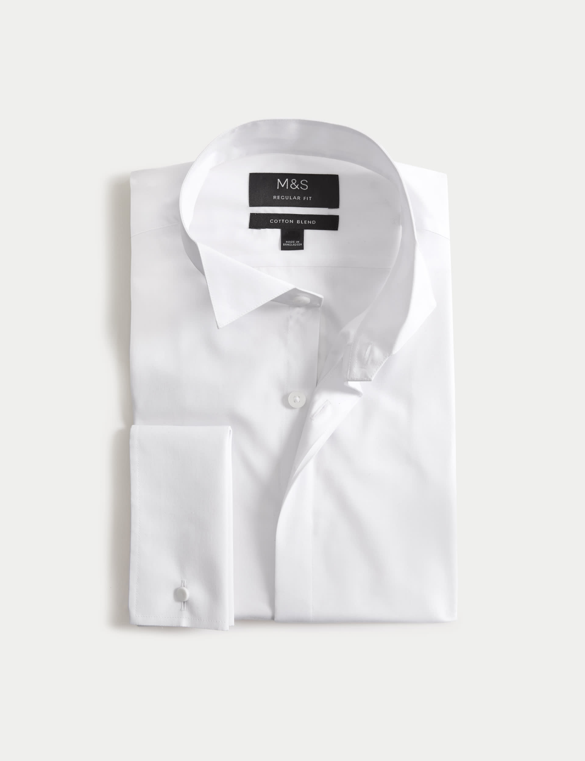 Regular Fit Cotton Blend Dress Shirt