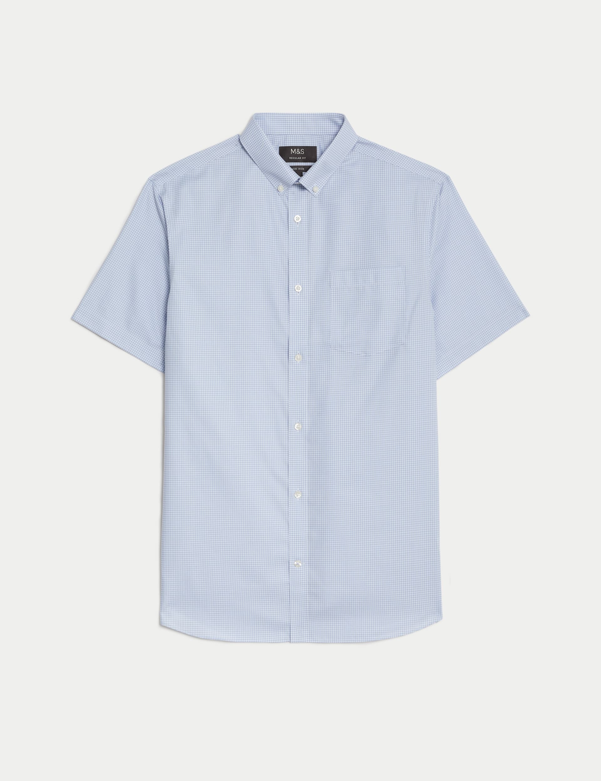 Regular Fit Non Iron Pure Cotton Gingham Shirt