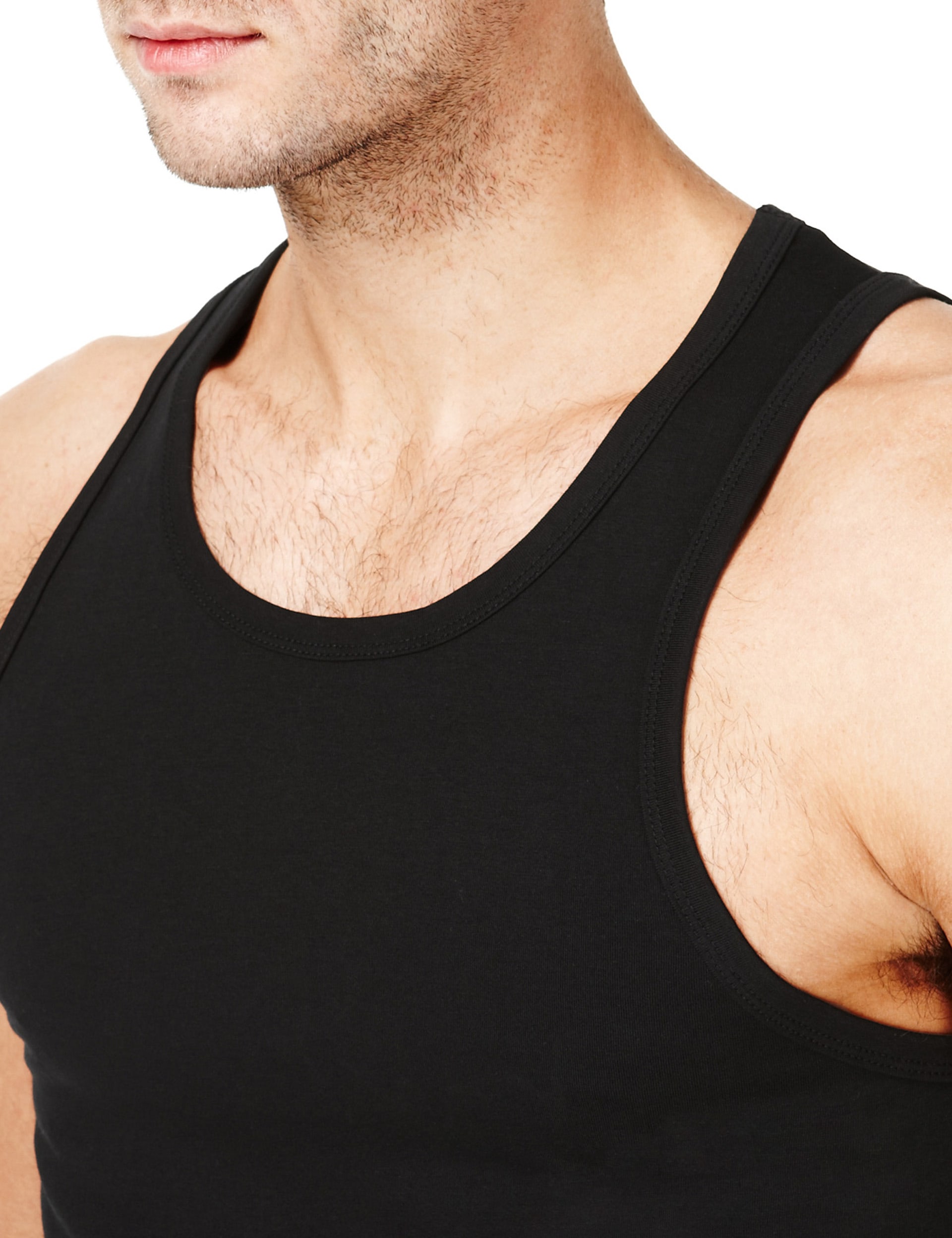 2 Pack Cool Fresh Cotton Rich Sleeveless Vests with Stay New M S Collection M S