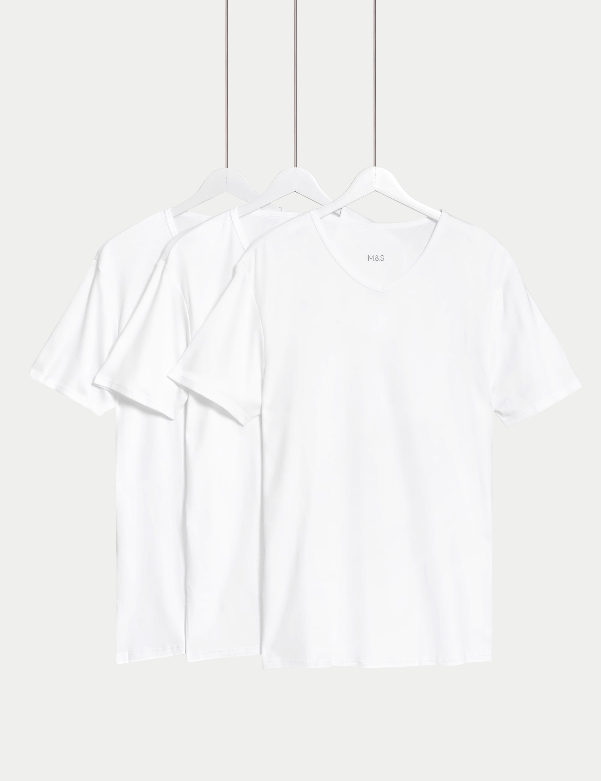 3pk Essential Cotton V-Neck T-Shirt Vests