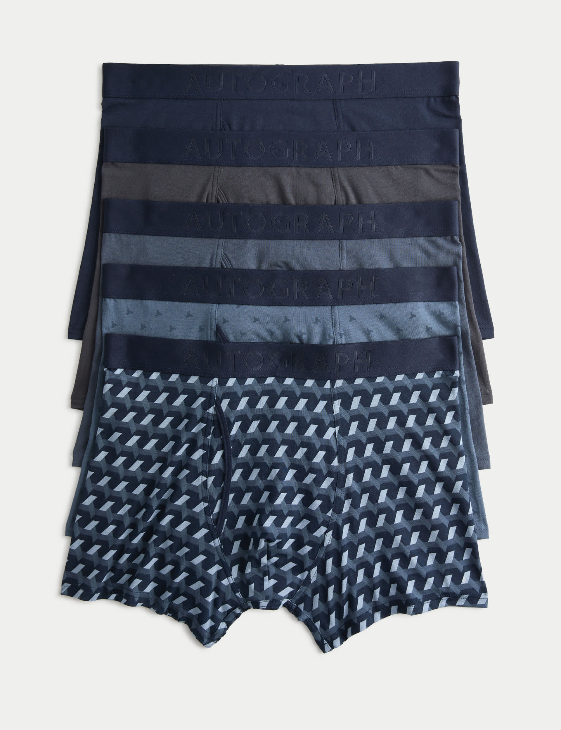 5pk Supima® Cotton Modal Geometric Trunks | Autograph | M&S