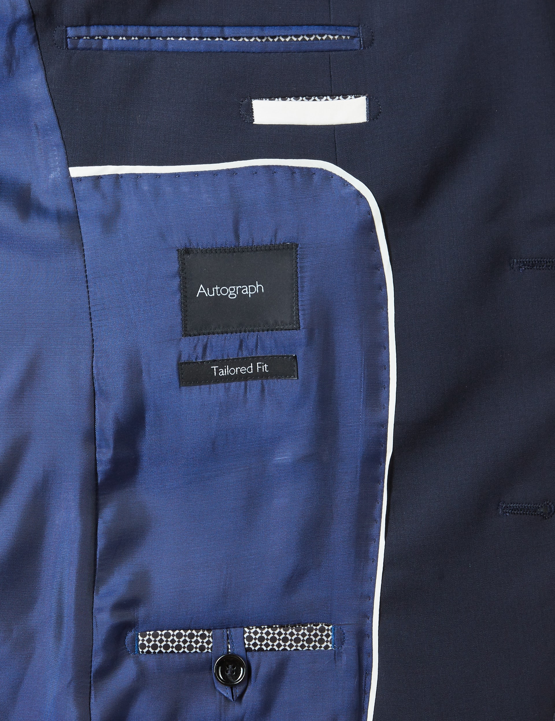 Navy Tailored Wool Rich Jacket with Lycra Image 2 of 8