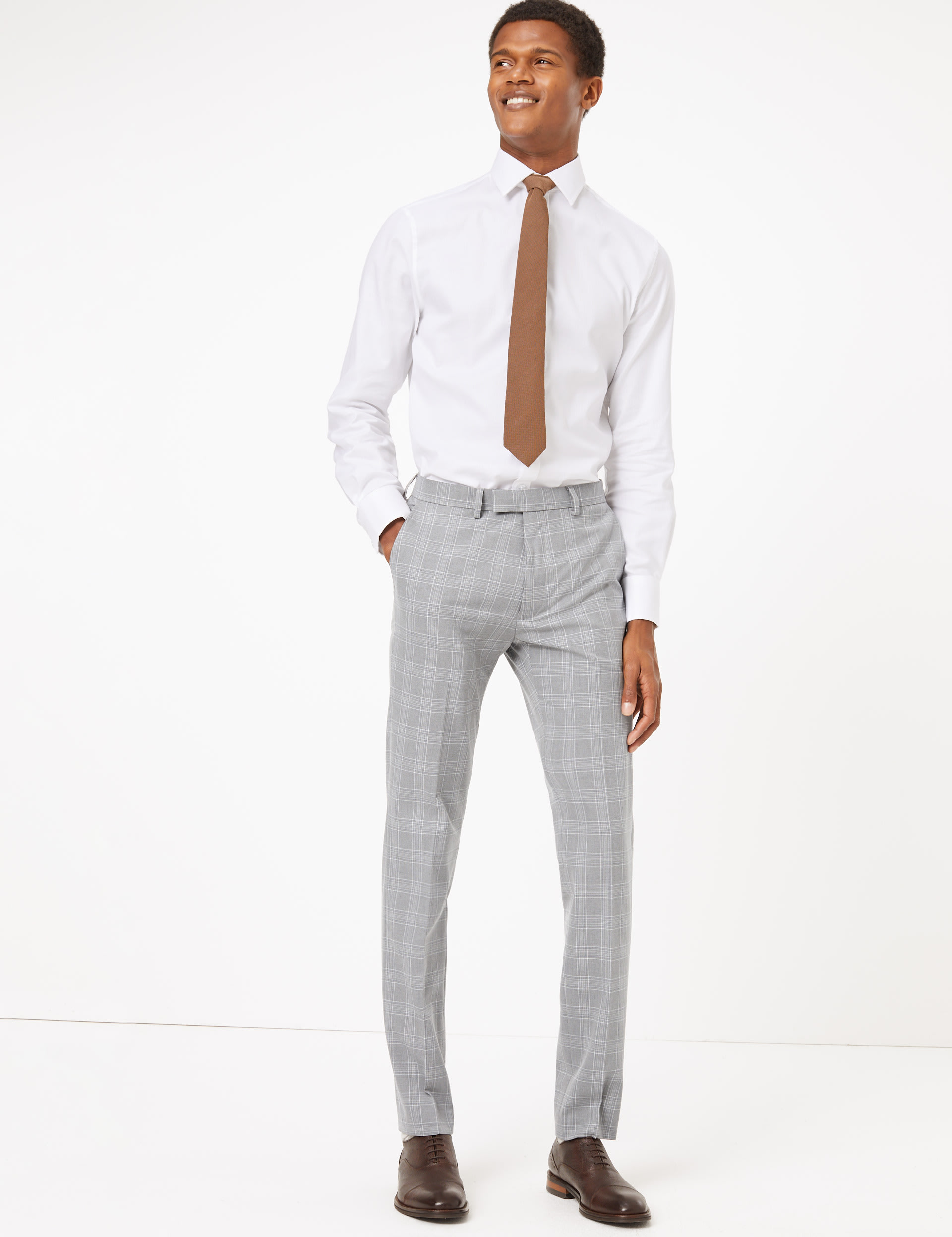 Checked Skinny Fit Trousers | M&S Collection | M&S