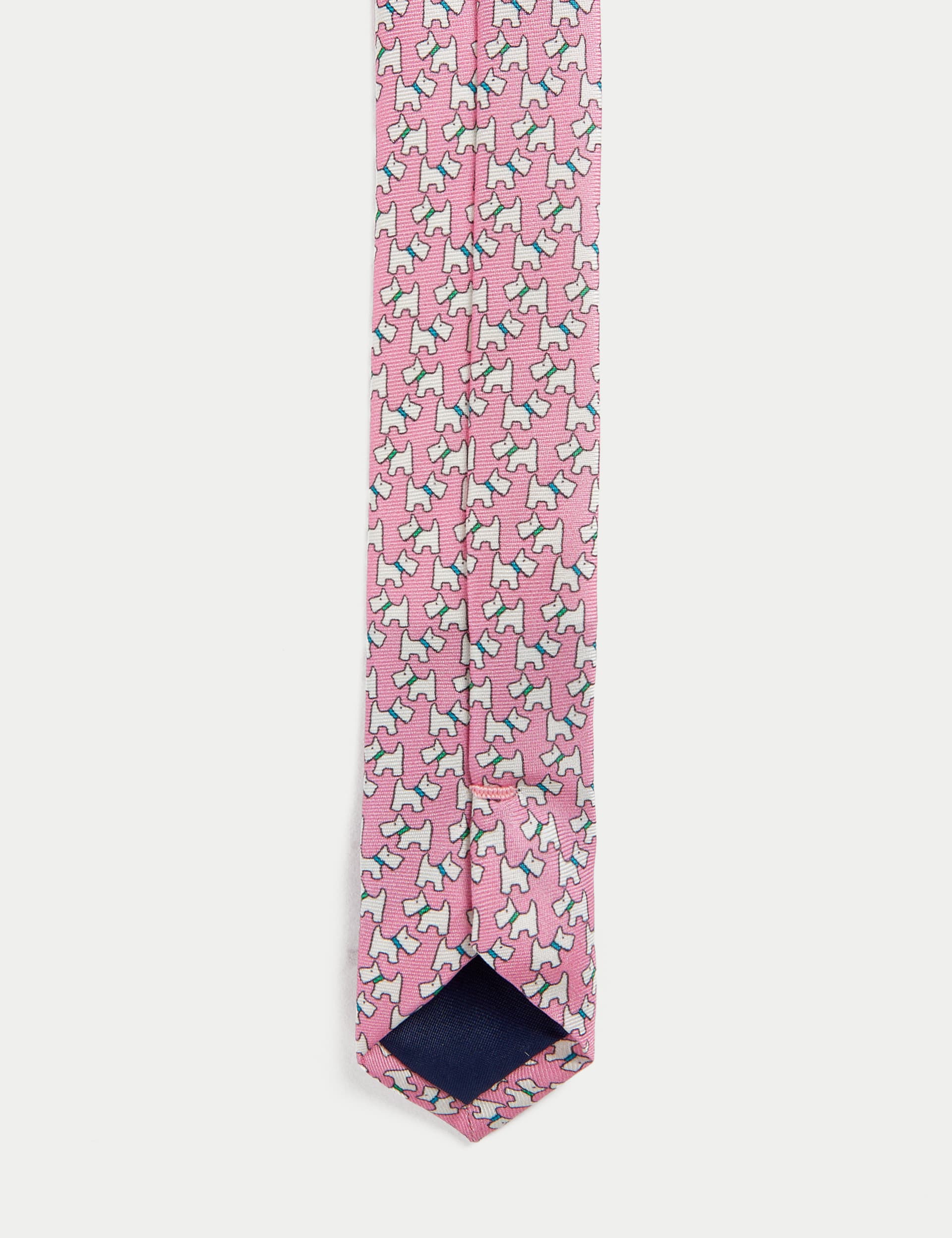 Dog Print Pure Silk Tie