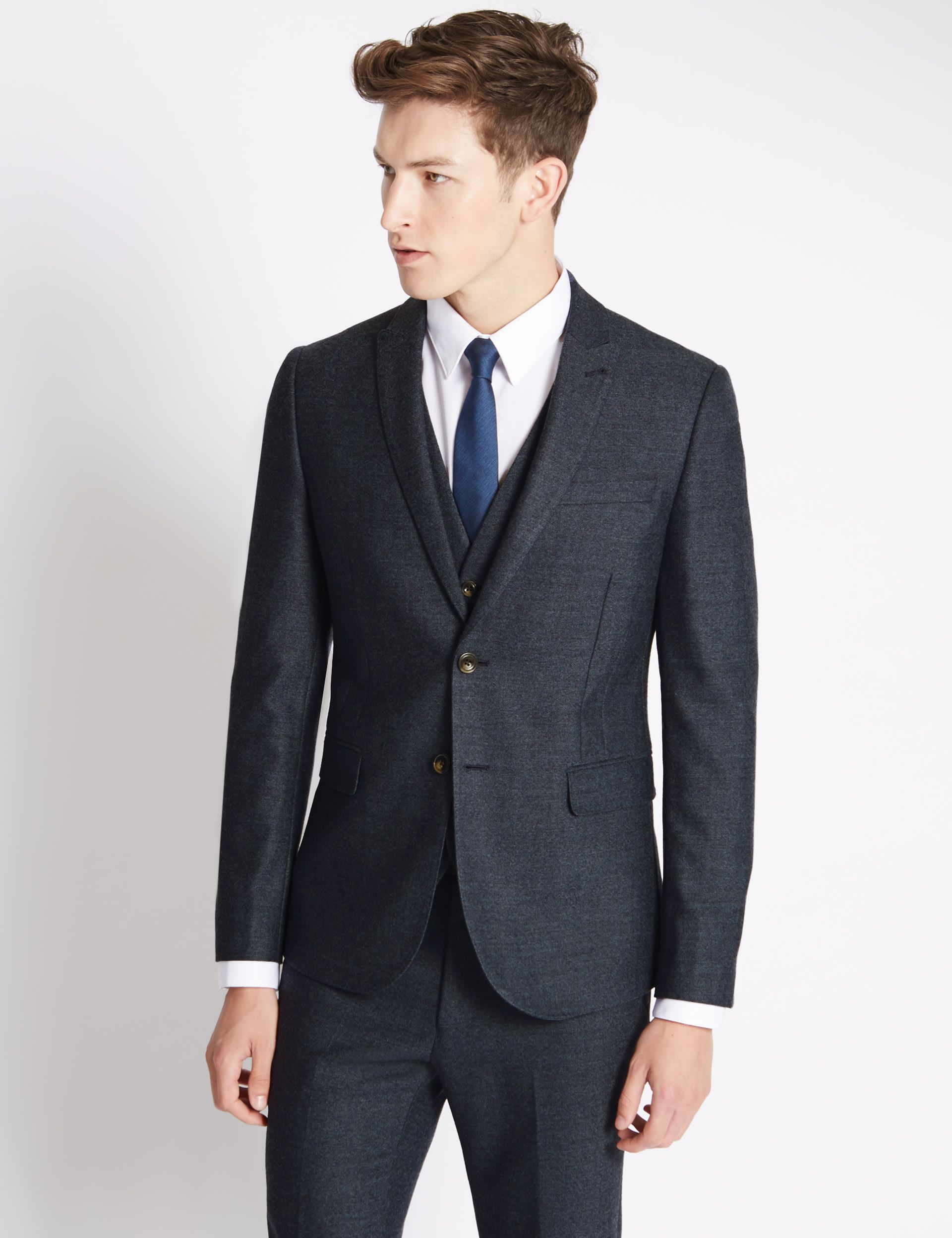 Blue Modern Slim 2 Button Jacket Image 2 of 8