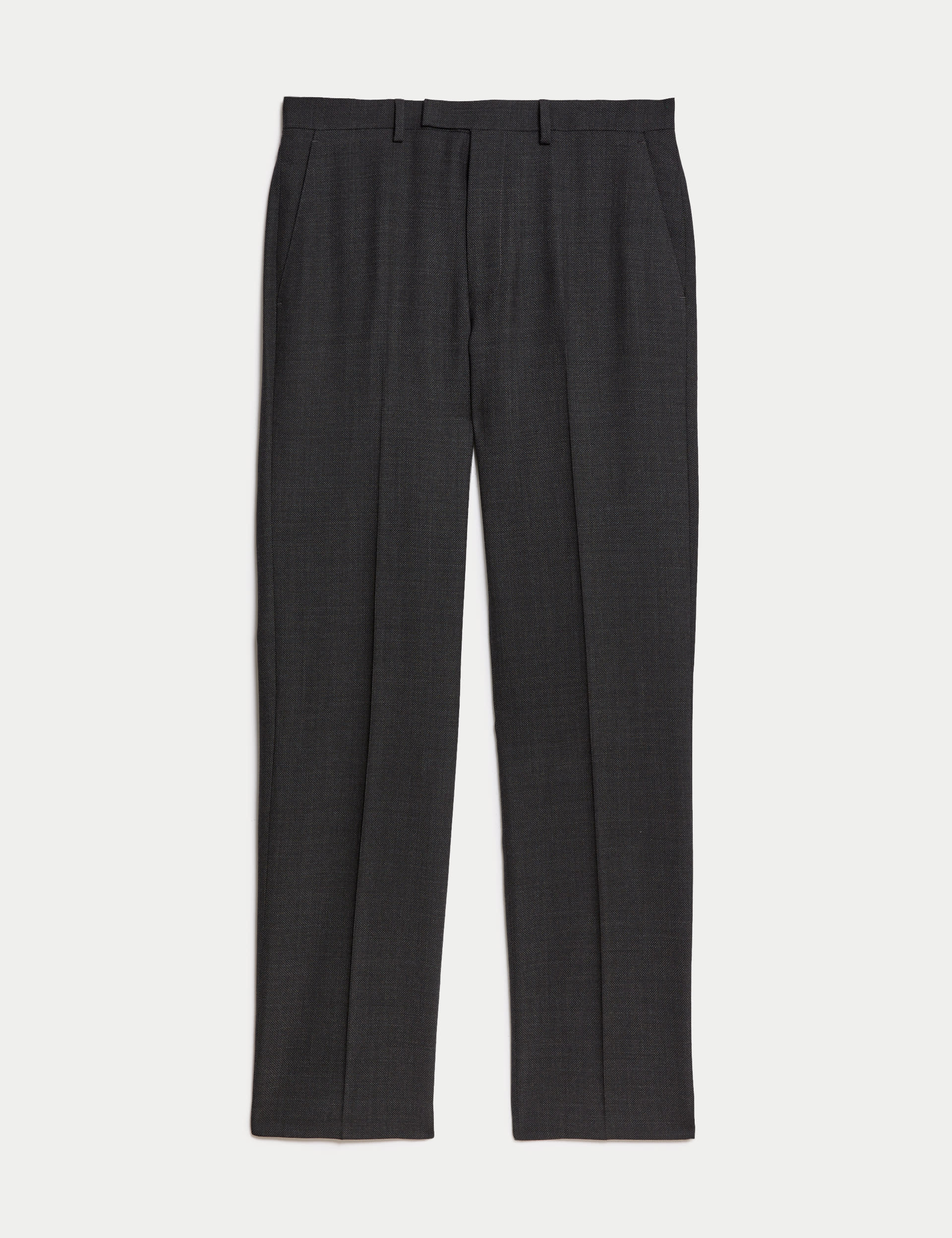 Regular Fit Pure Wool Textured Suit Trousers