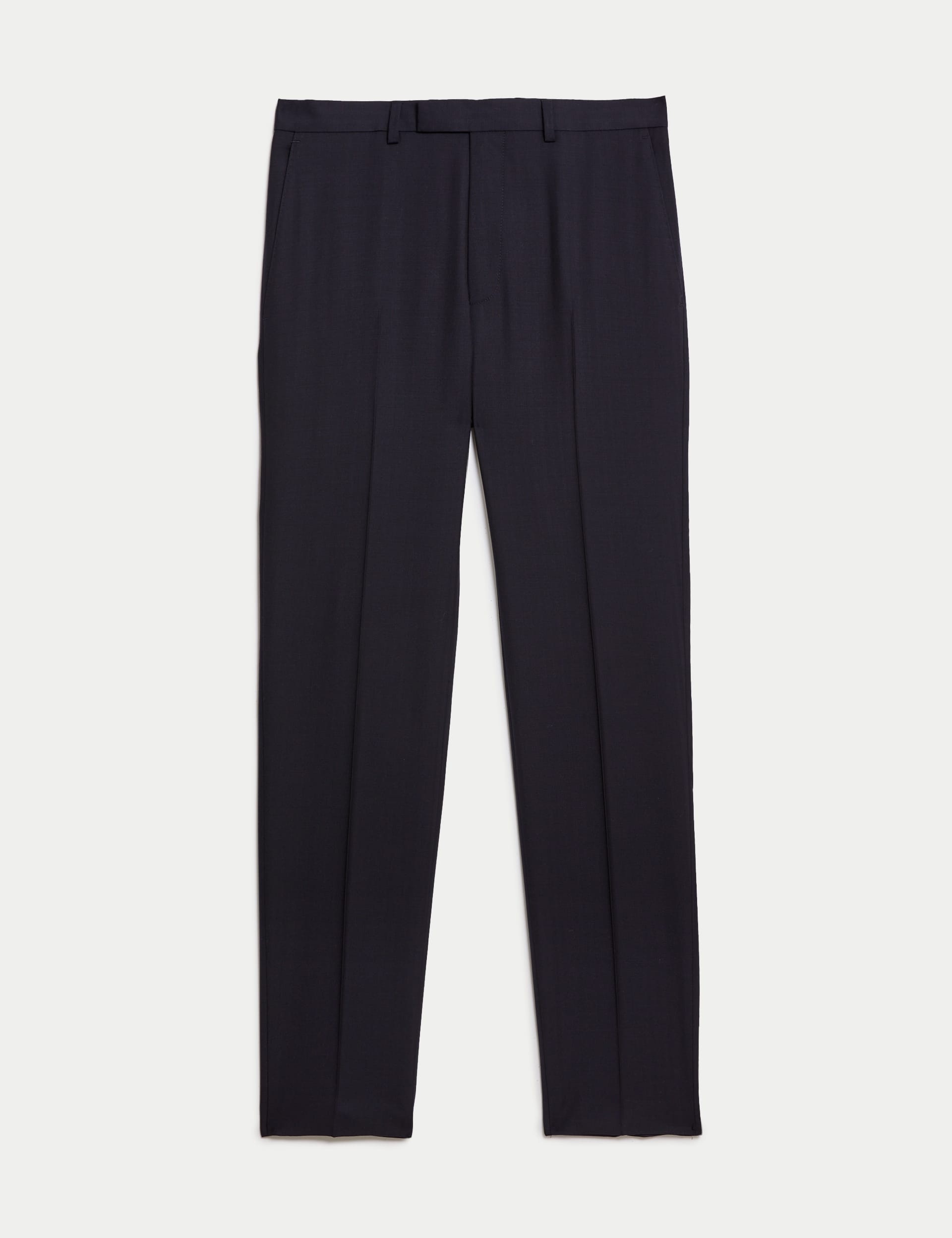 Slim Fit Pure Wool Herringbone Suit Trousers