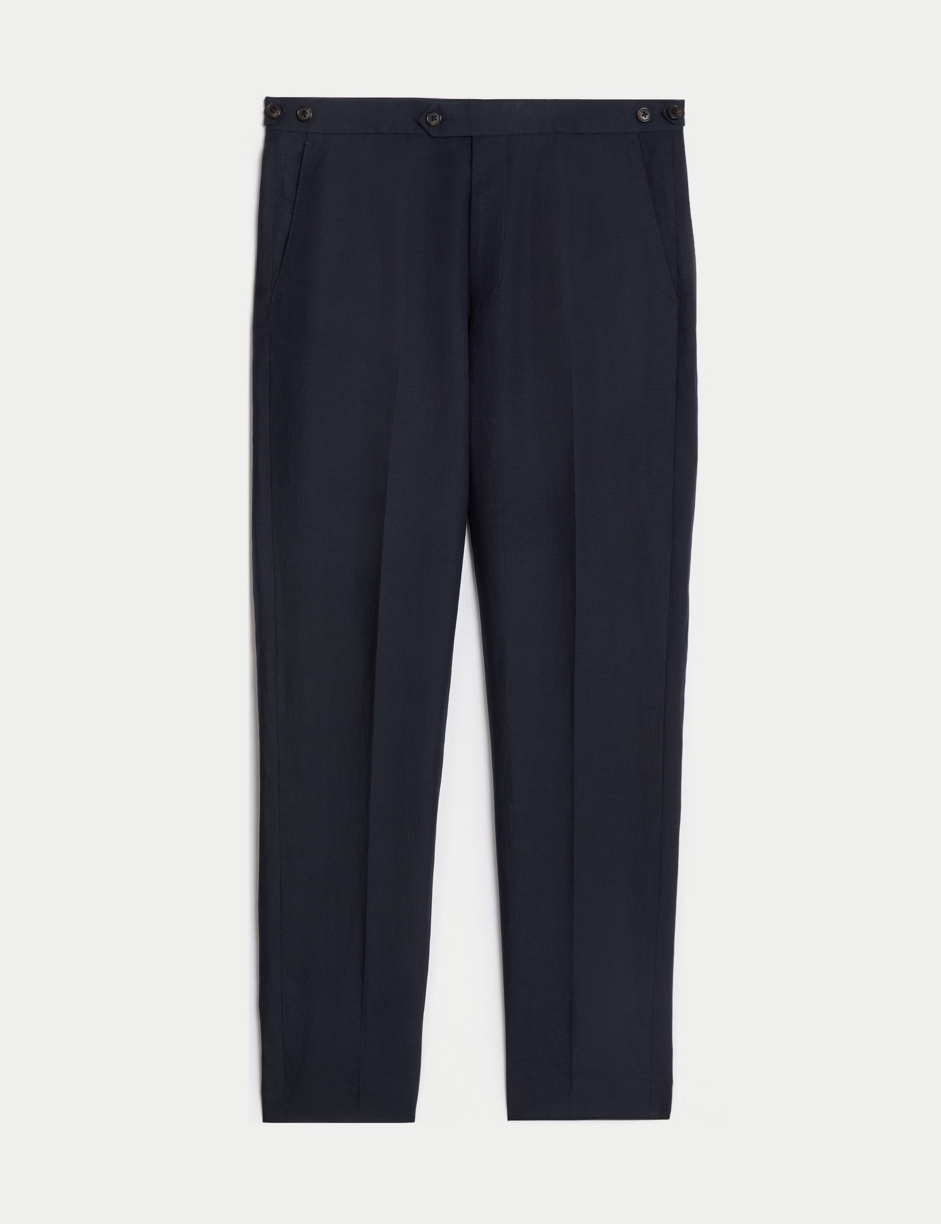 Tailored Fit Silk Linen Blend Trousers