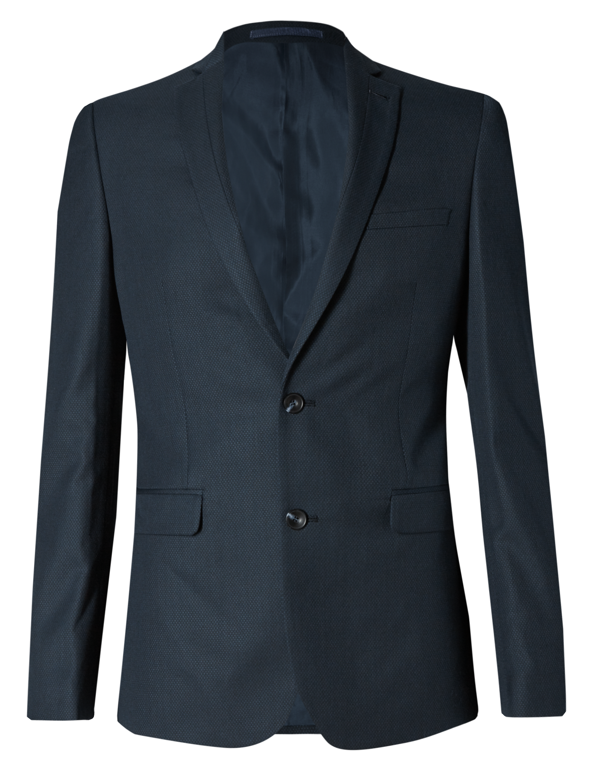 Indigo Textured Modern Slim Fit Jacket Image 2 of 7