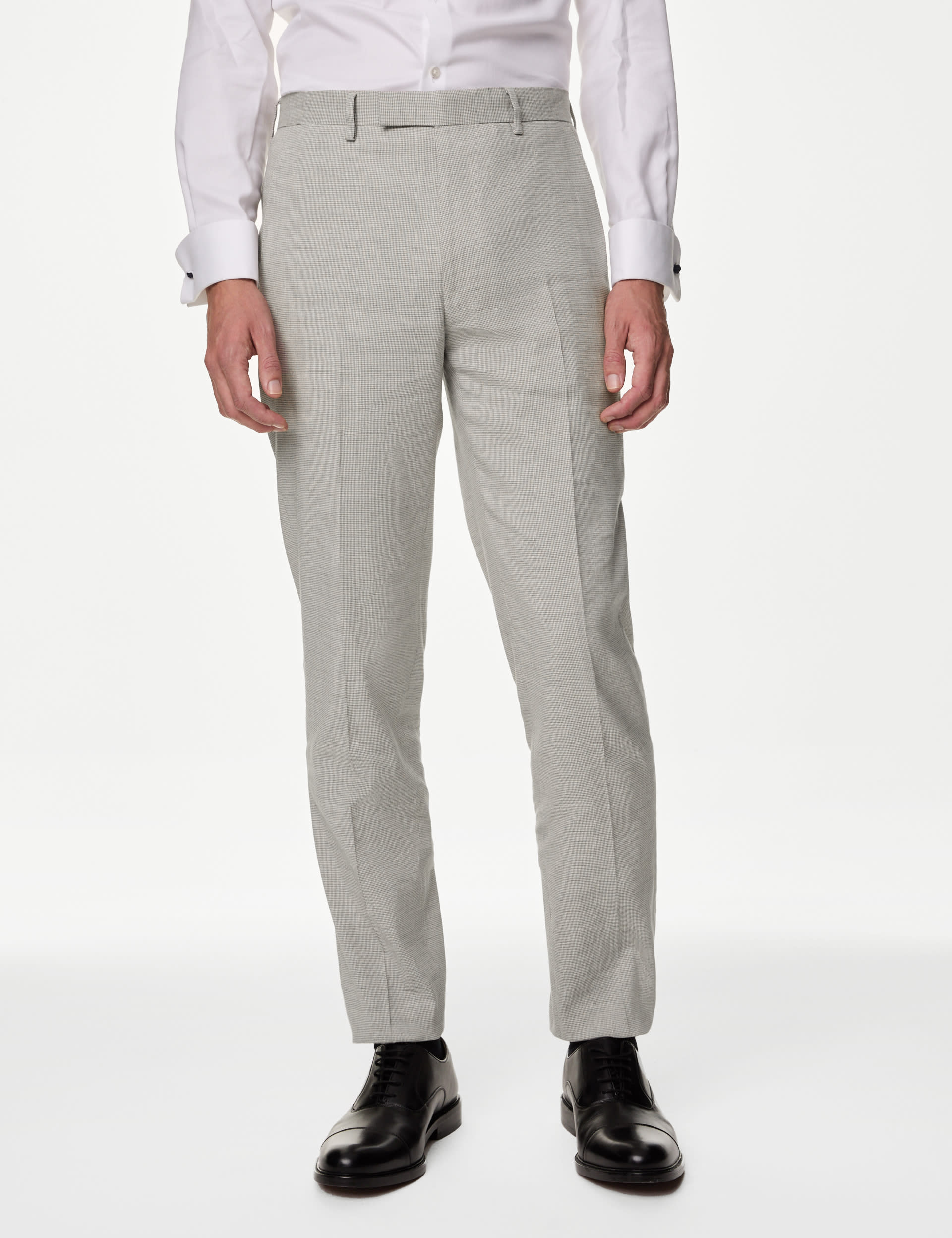 Flat Front Dress Pants Men'S Flat Front Trousers - Shinny Silver Pant main image 0