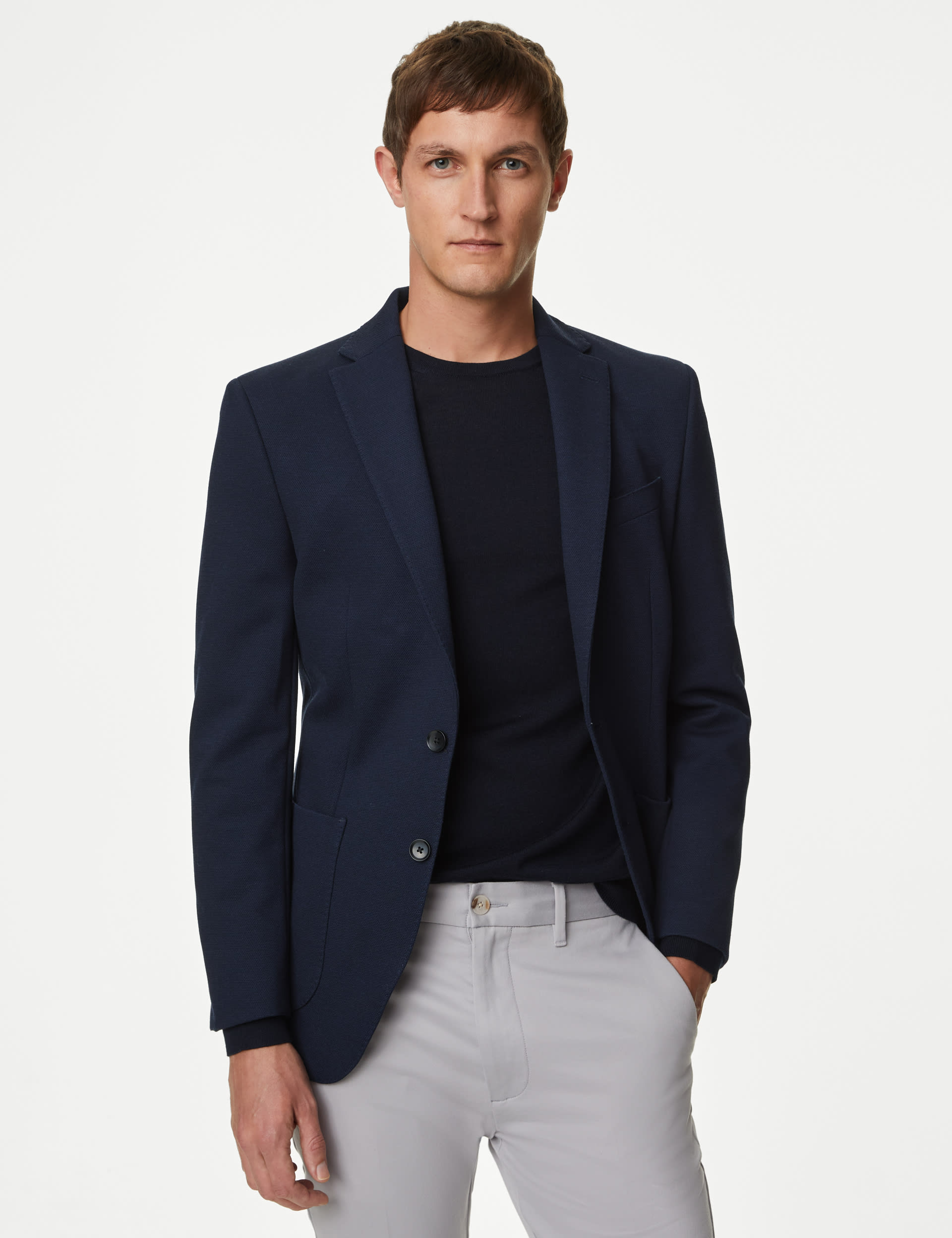 Textured Jersey Jacket with Stretch