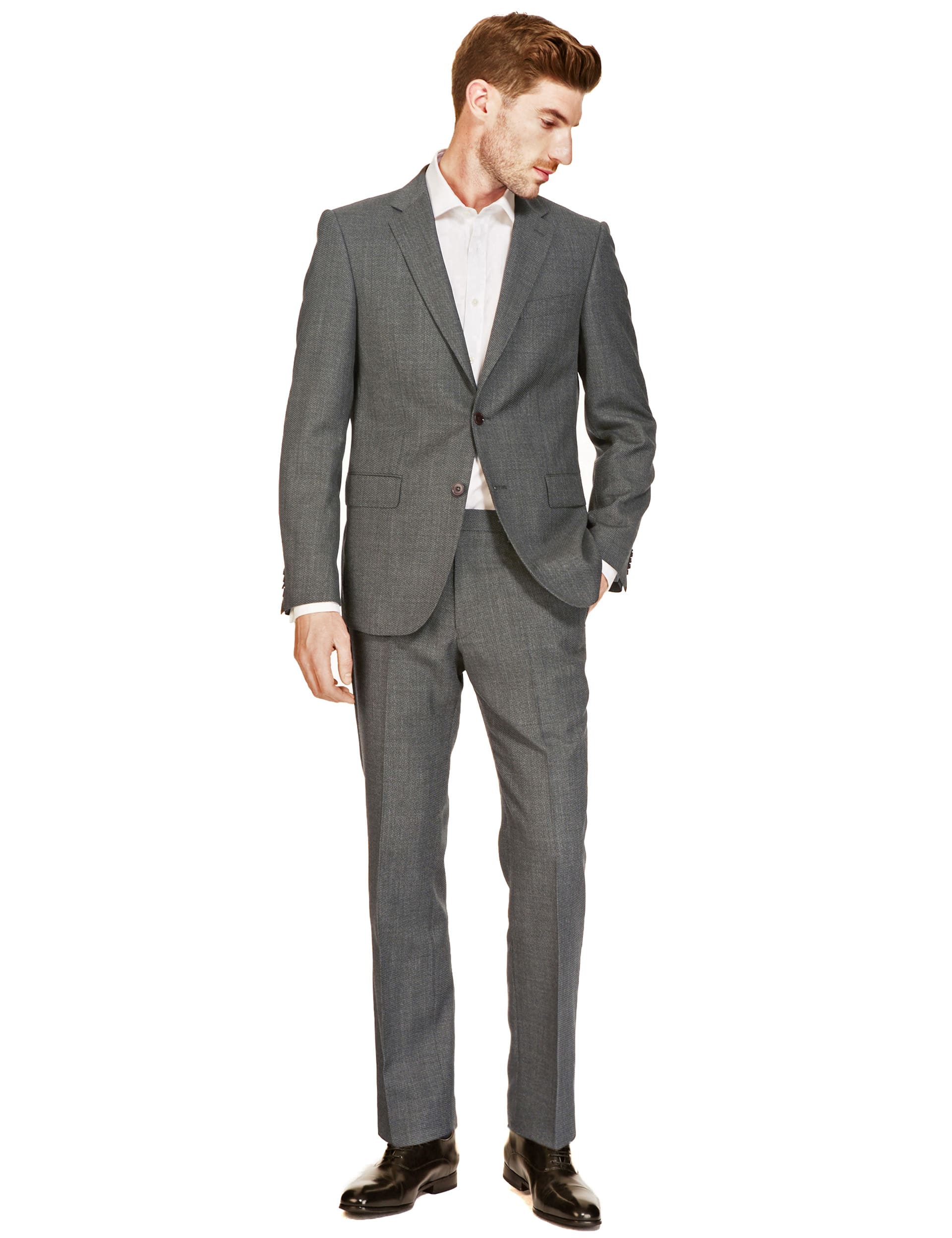 Pure Wool Tailored Fit 2 Button Puppytooth Check Jacket | Collezione | M&S