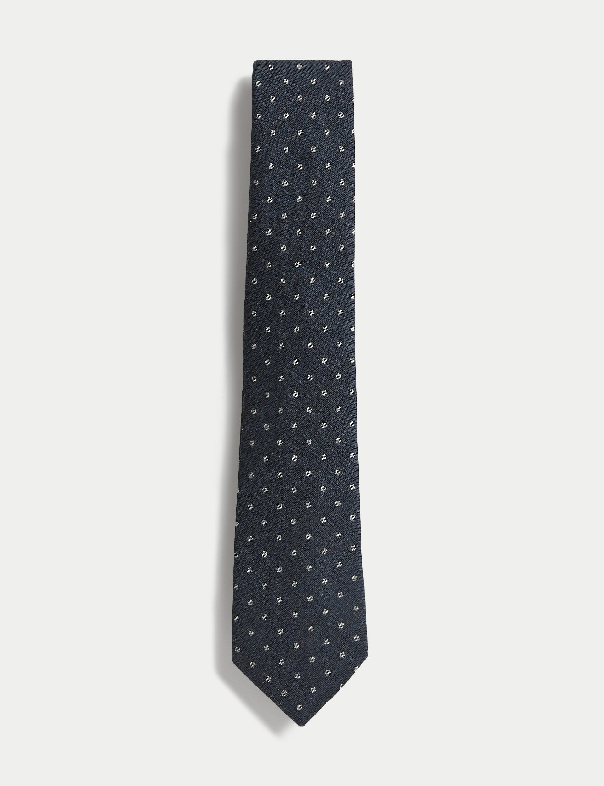 Polka Dot Wool Rich Tie | M&S SARTORIAL | M&S