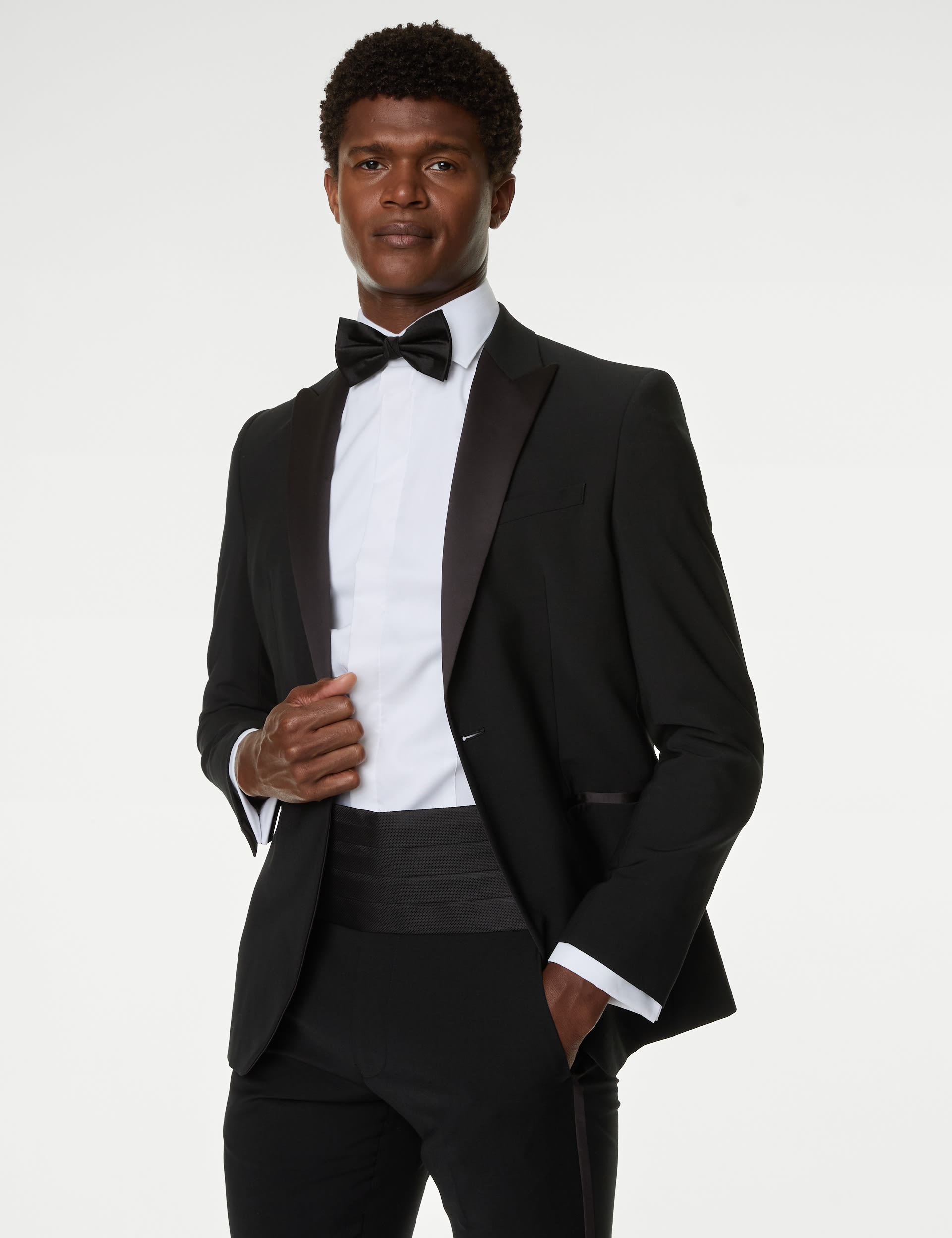 Tailored Fit Wool Blend Tuxedo Jacket