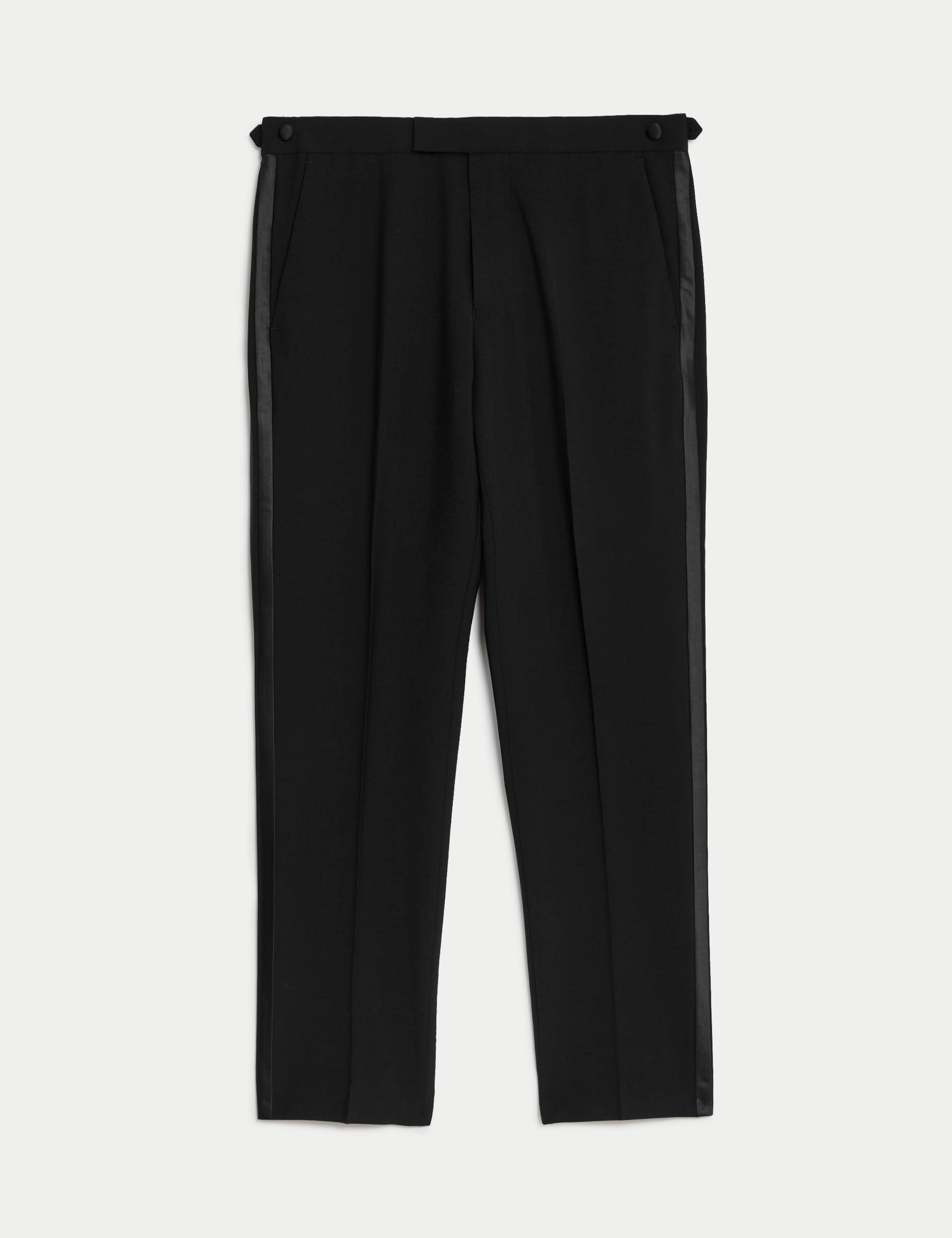 Tailored Fit Wool Blend Tuxedo Trousers