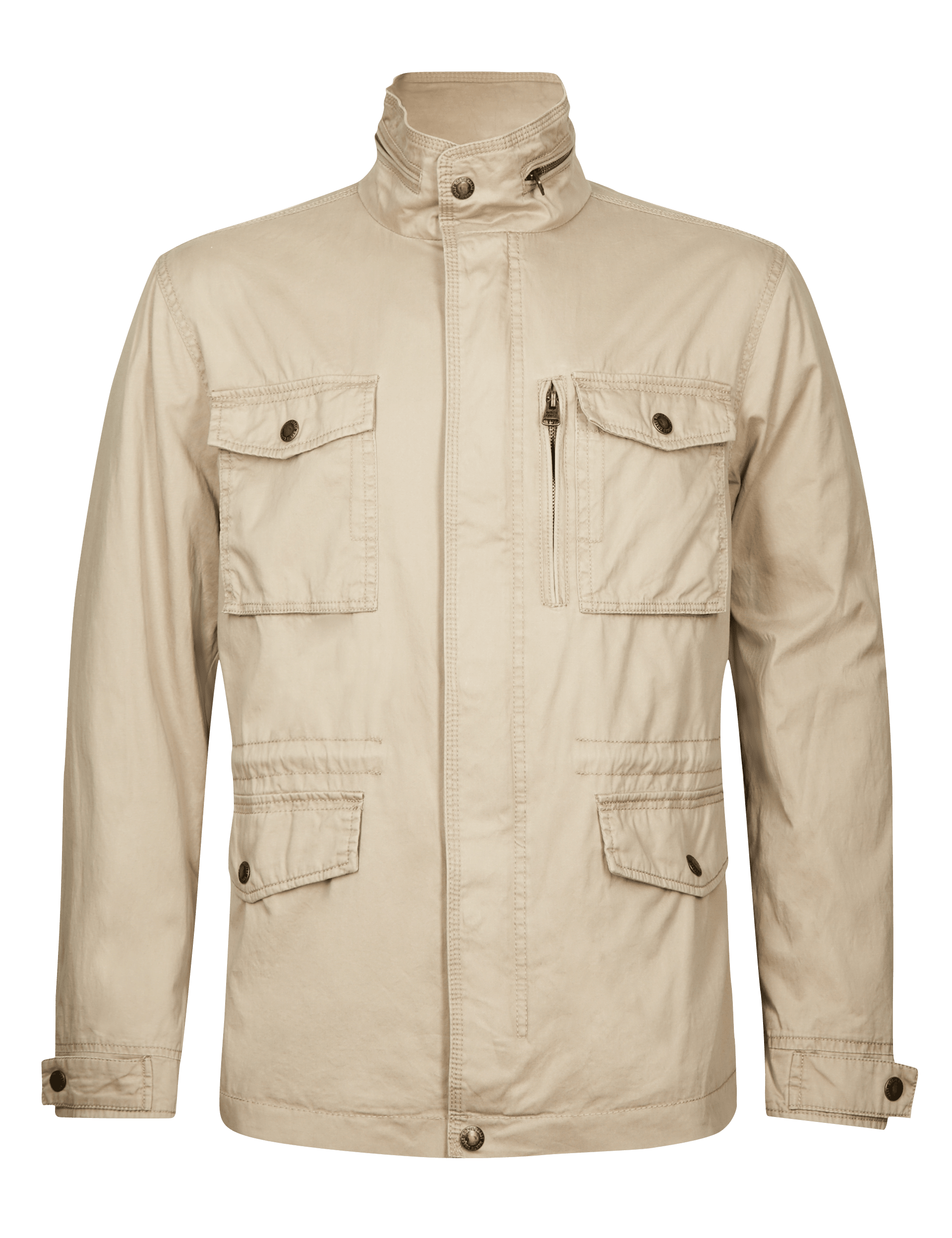 Pure Cotton Funnel Neck Field Jacket Image 2 of 6