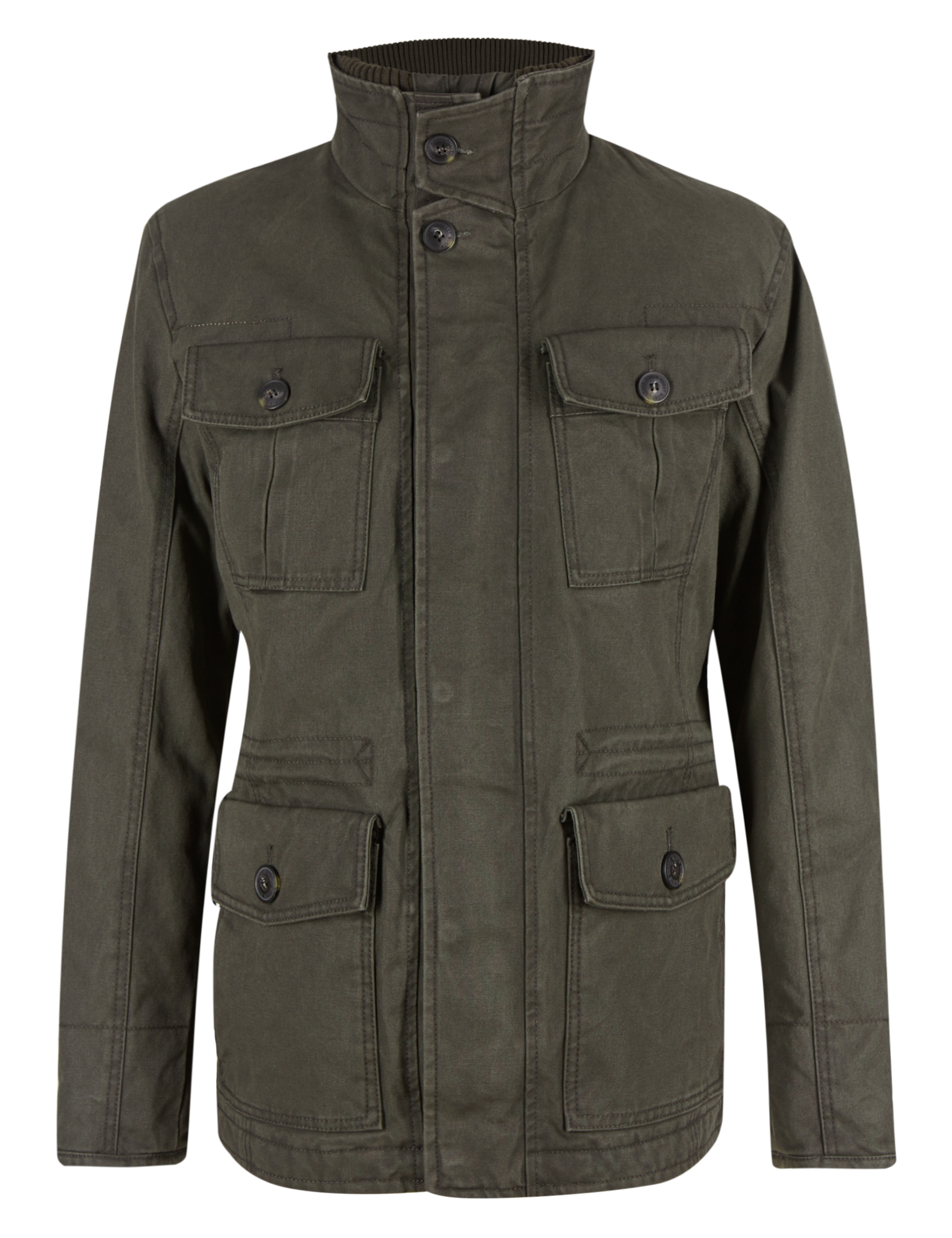 Pure Cotton Jacket with Borg Lining Image 2 of 7