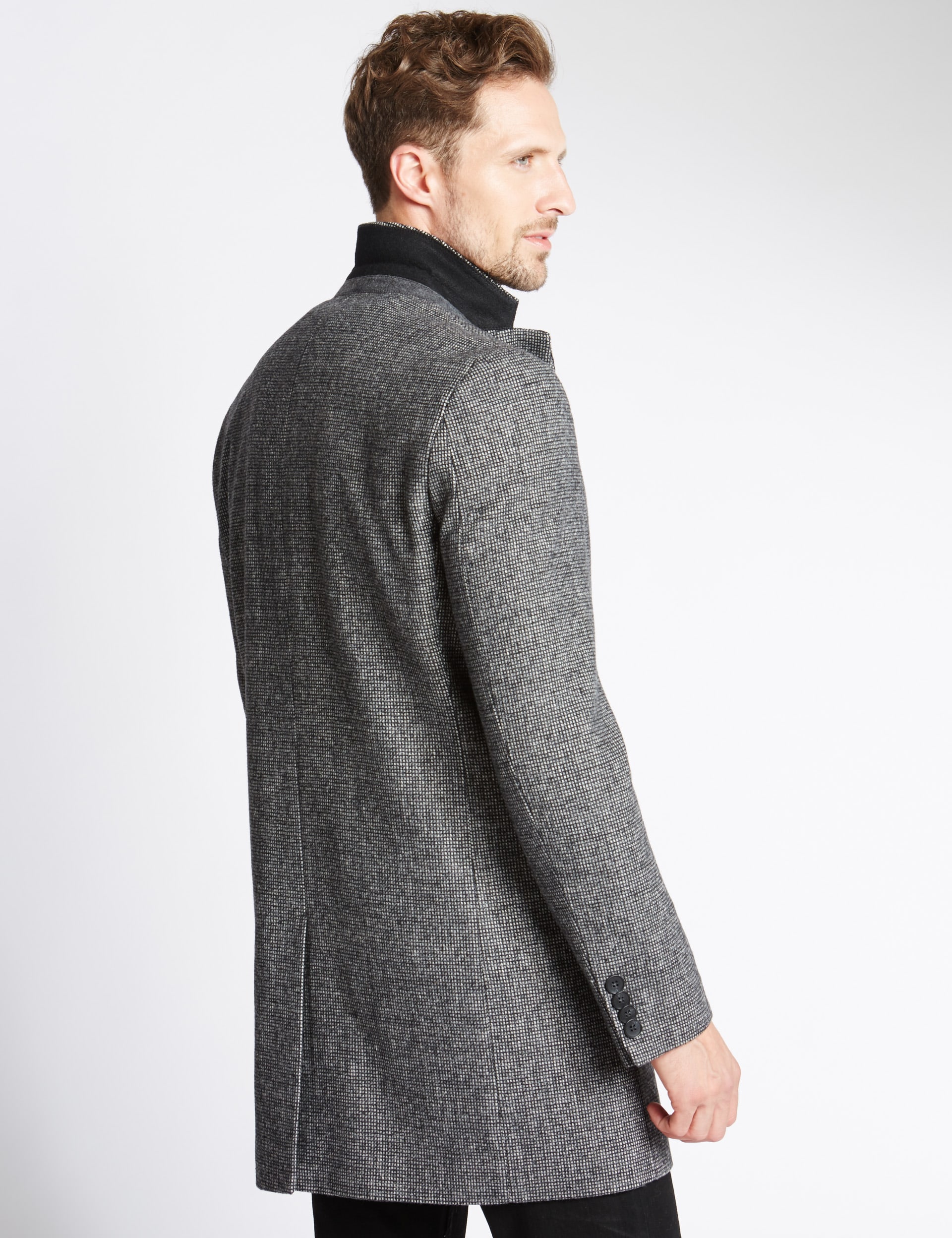 Wool Blend Revere Collar Coat Image 2 of 5