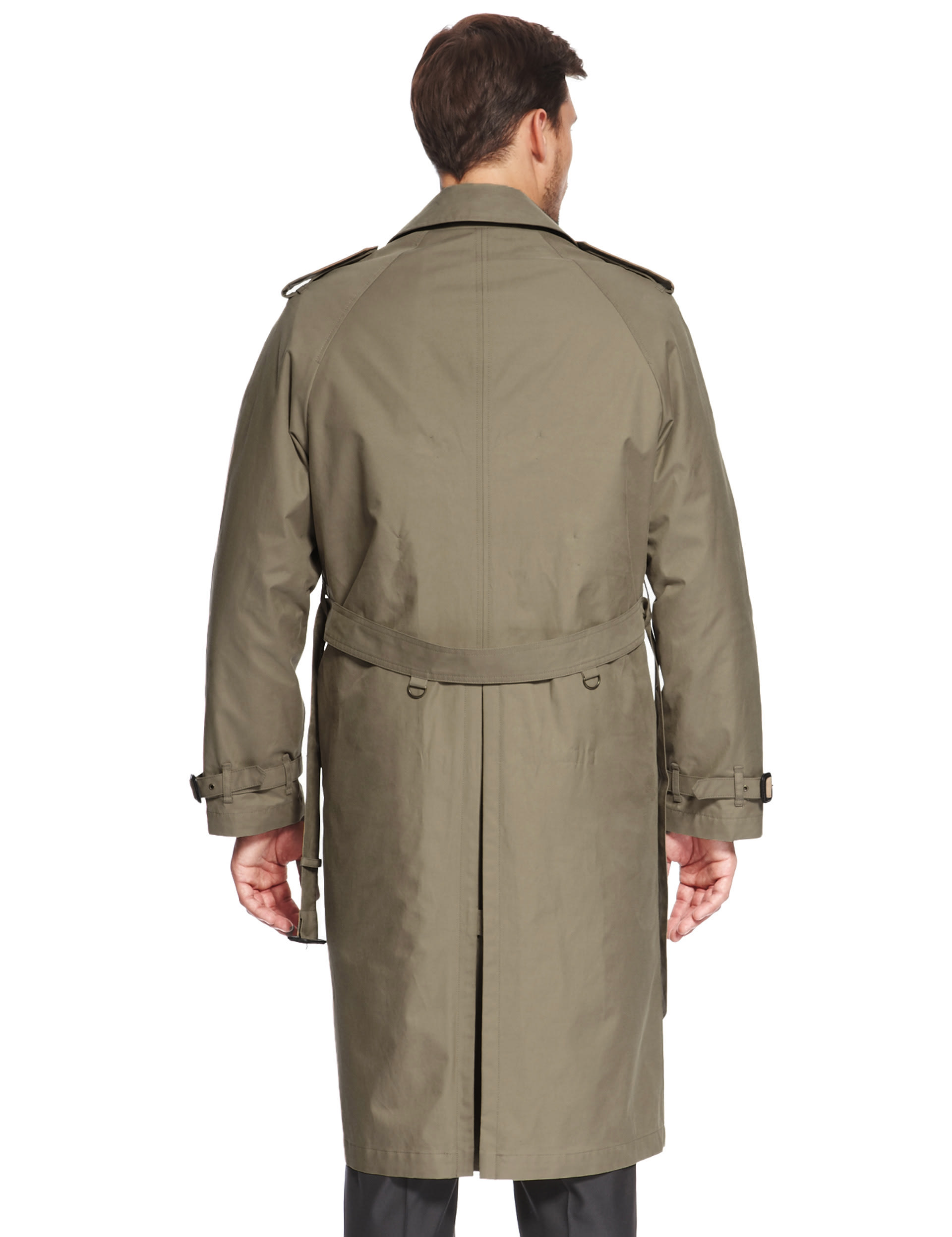 Big Tall Cotton Rich Lightly Padded Trench Coat with Stormwear M S Collection Luxury M S