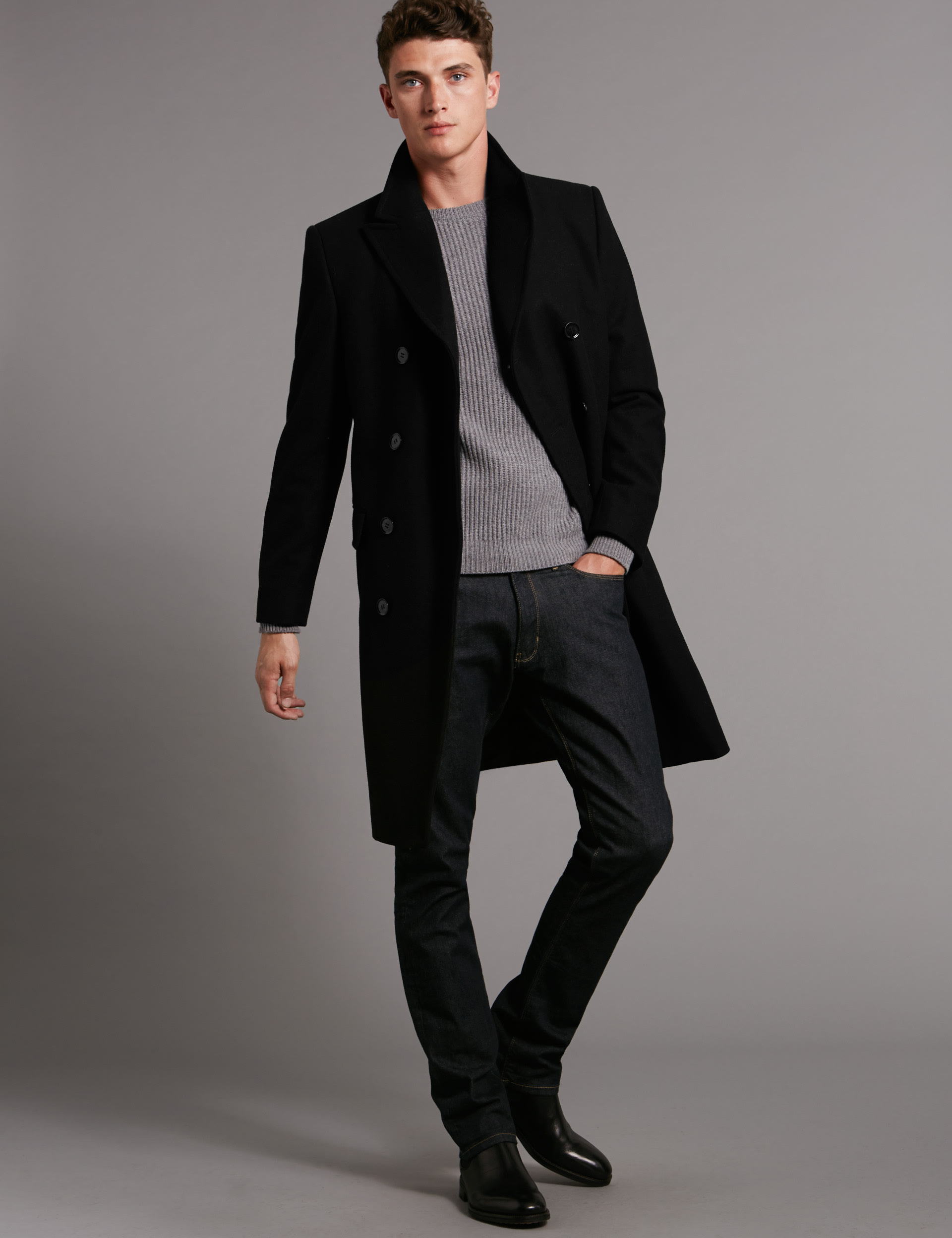 Tailored Fit Double Breasted Overcoat Image 2 of 5
